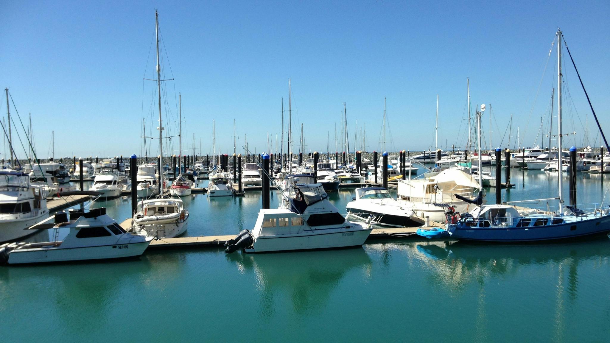 Boats moored in Mackay Marina