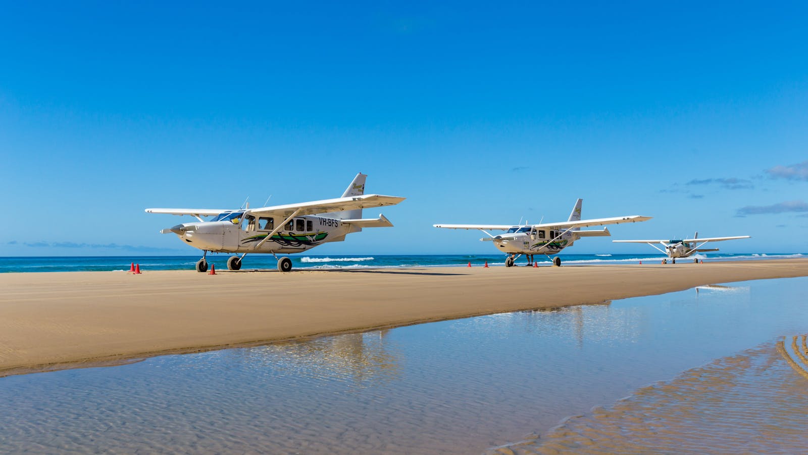 Planes at the ready for scenic flights of Fraser Island