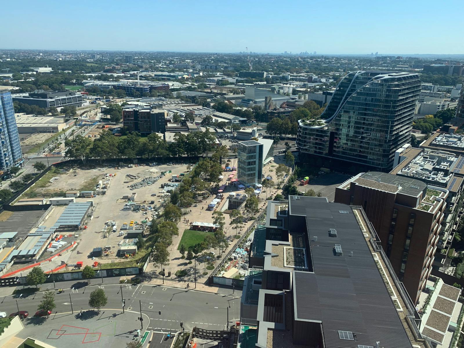 Aerial View of Green Square Markets