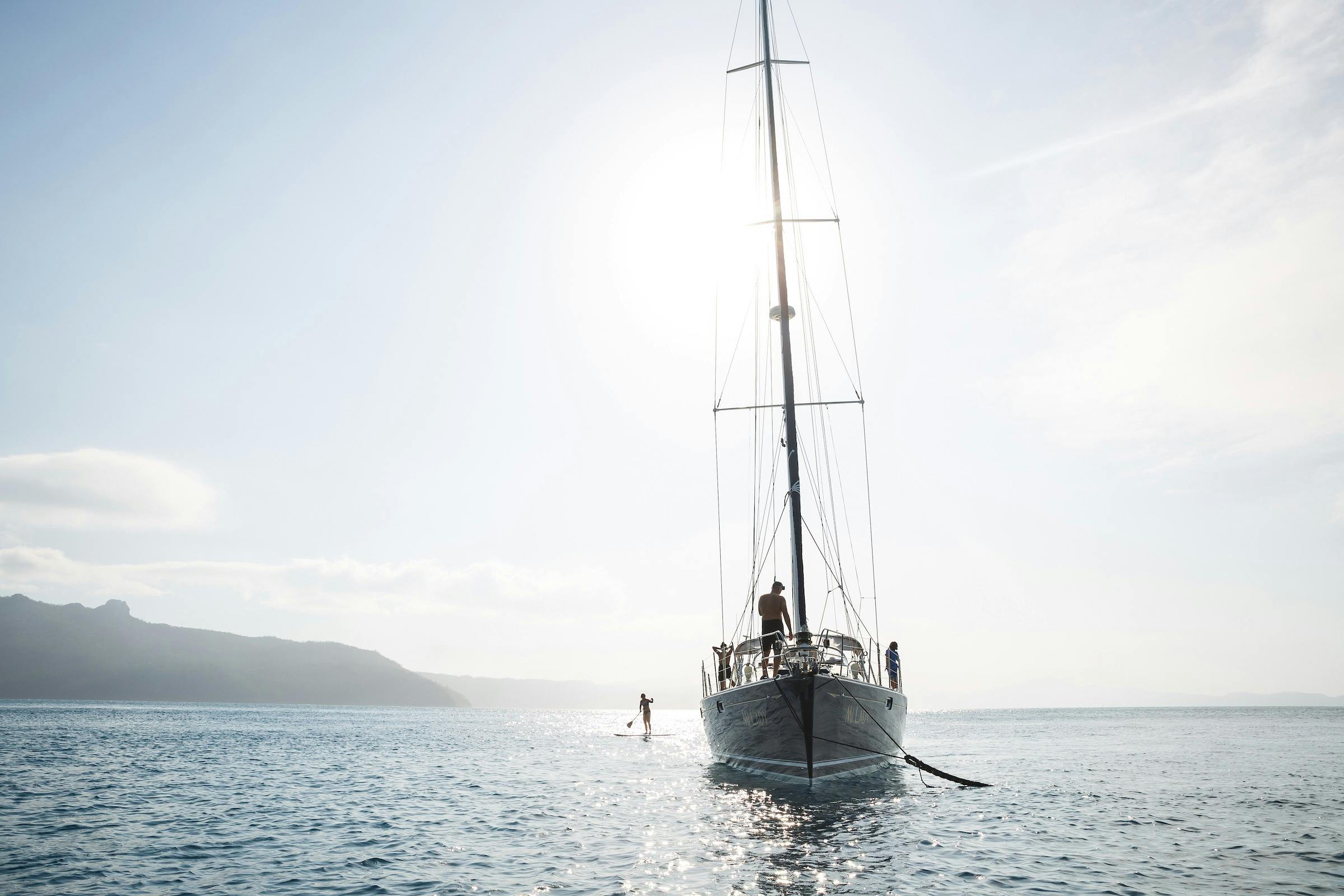 luxury yacht whitsundays paddleboards