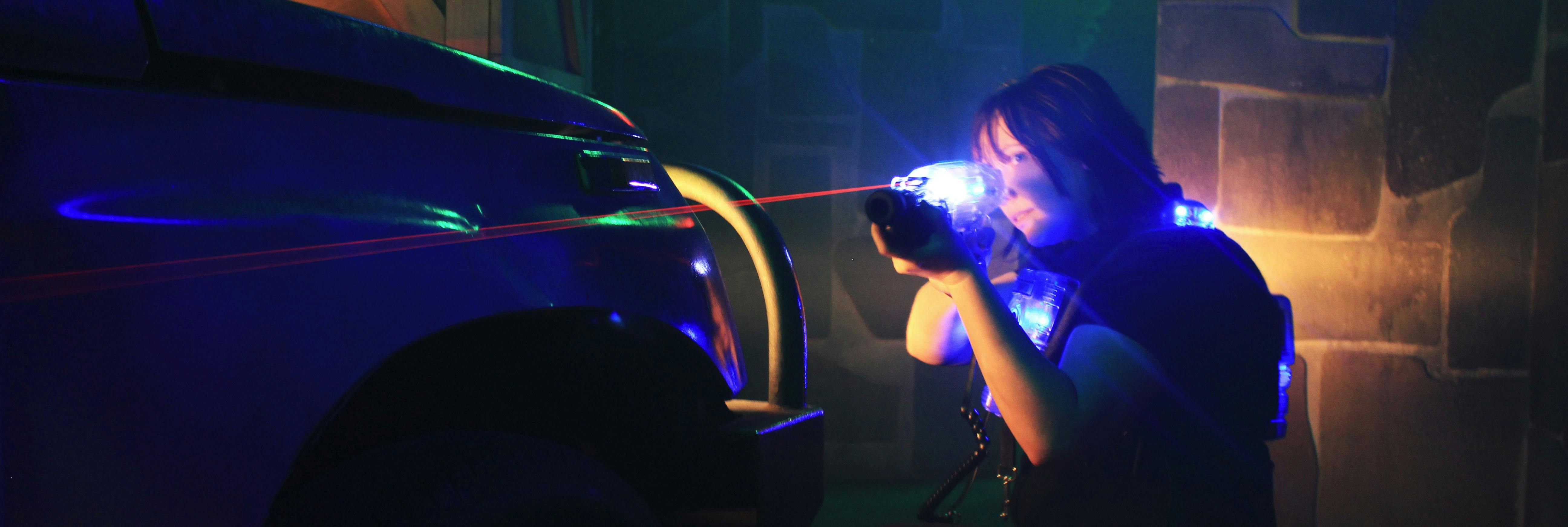 Person playing laser tag