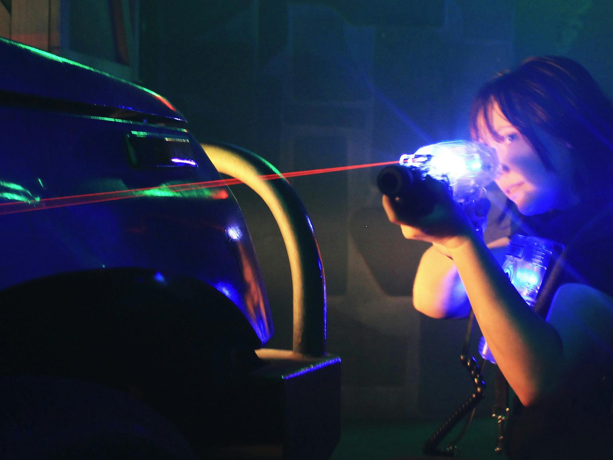 Person playing laser tag