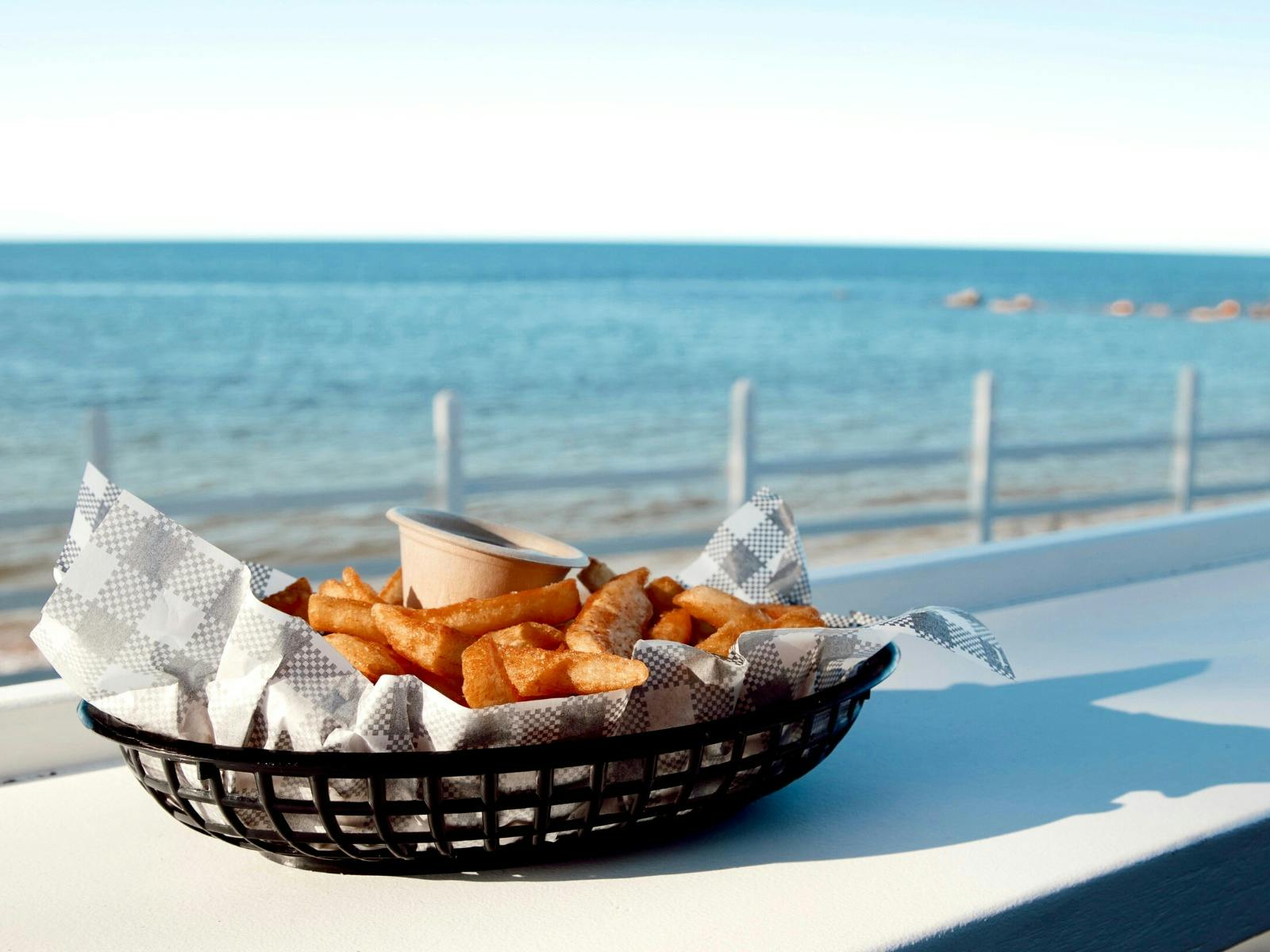 Food with an ocean view