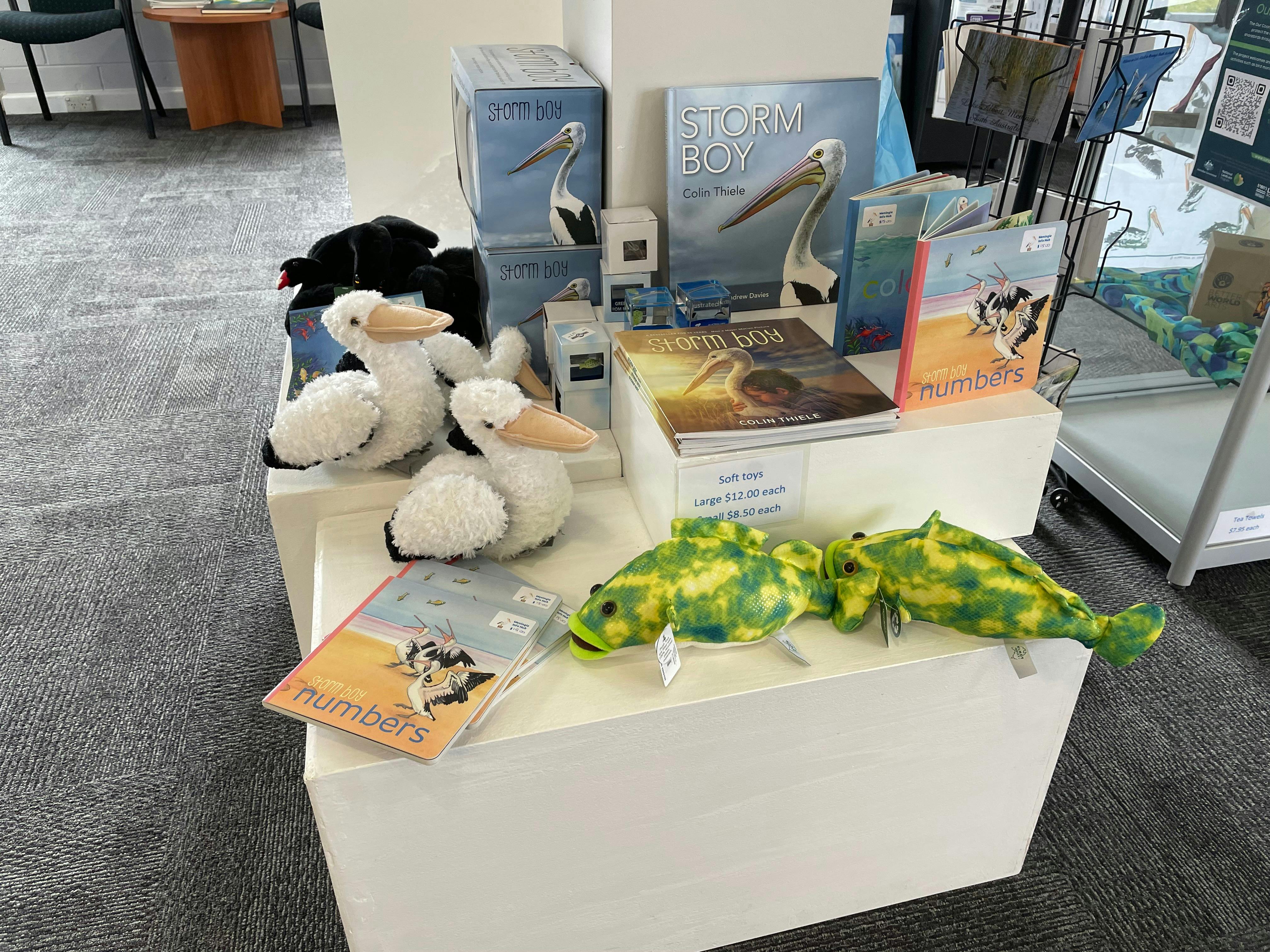 Selection of merchandise available at the Meningie Information Hub