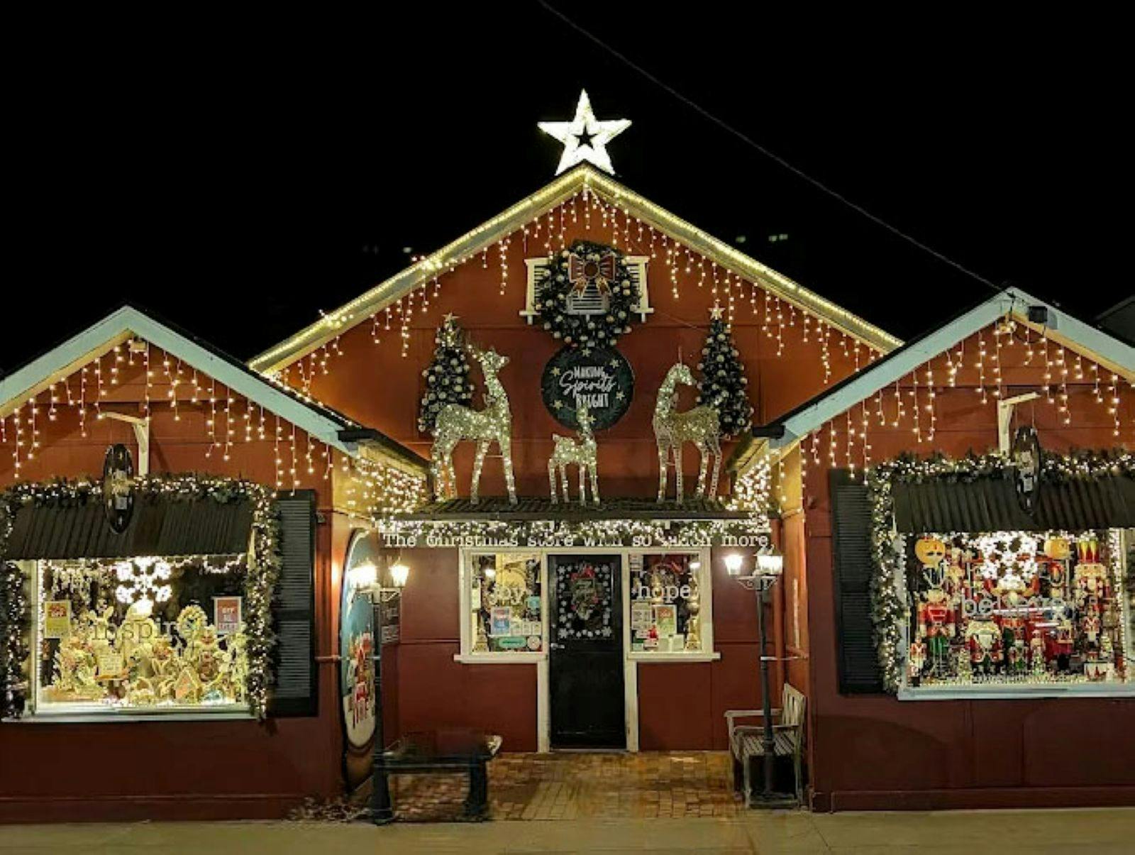Decorated store front in Bright