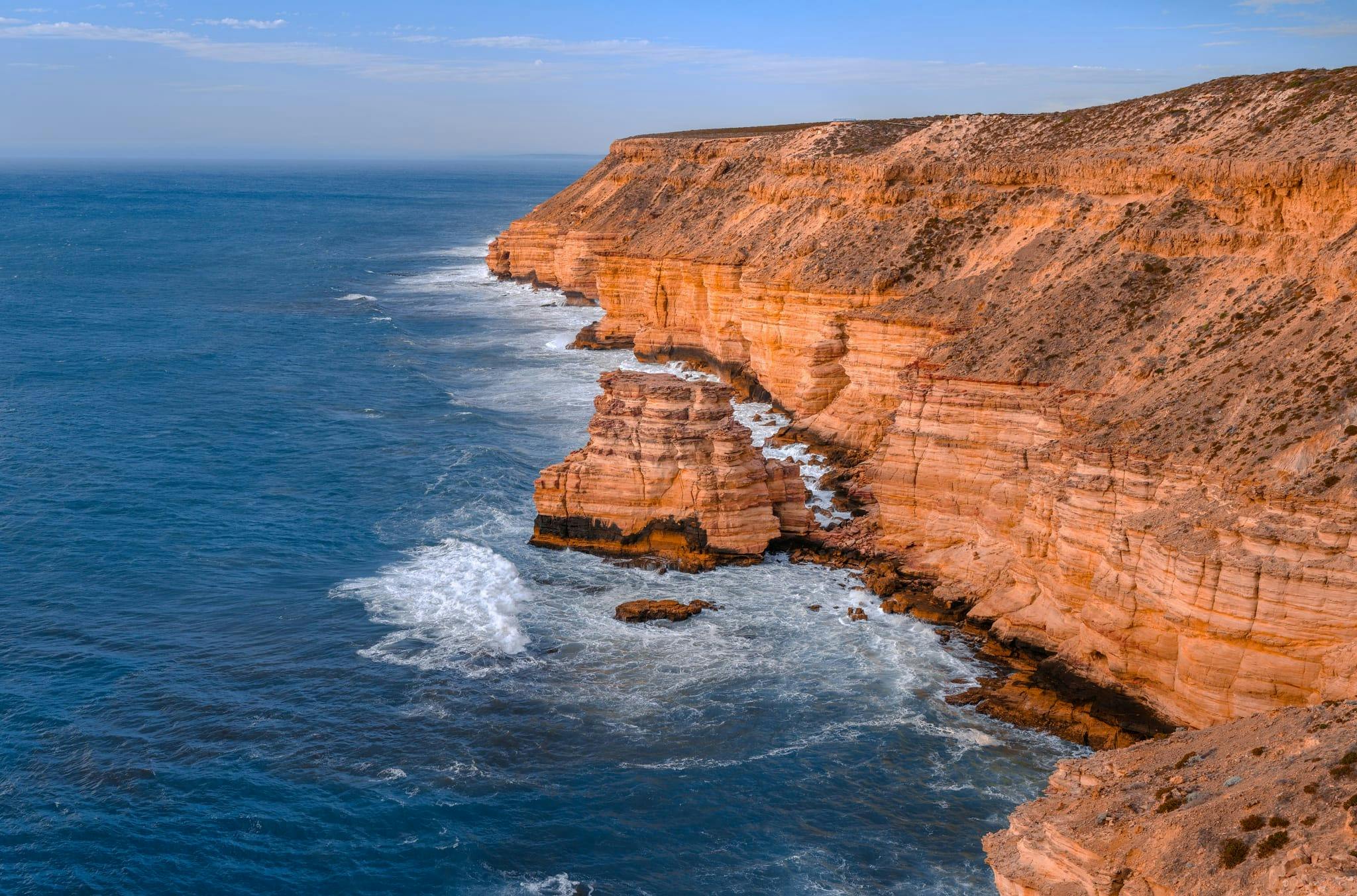 See the breathtaking coastal cliffs at Kalbarri and look out to the cast Indian Ocean