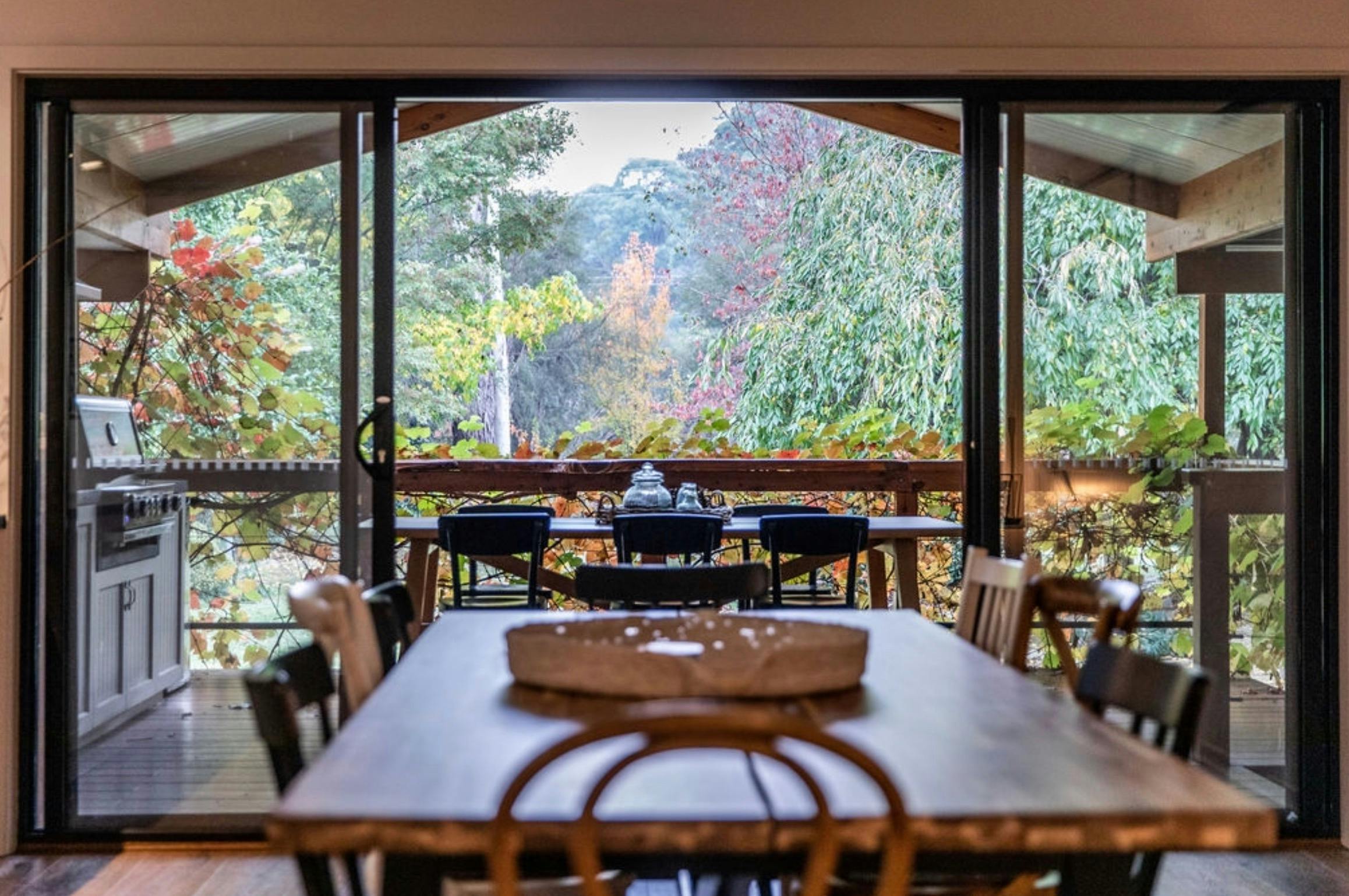 Outdoor Dining view from indoor dining