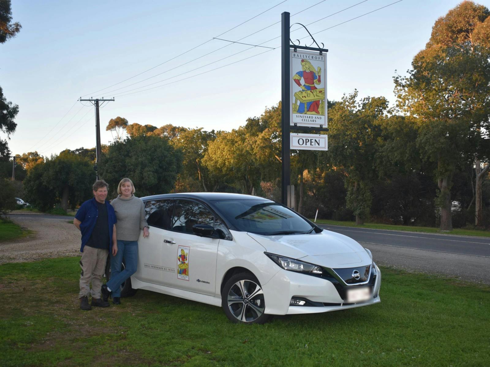 Joseph and Susan with their Nissan Leaf
