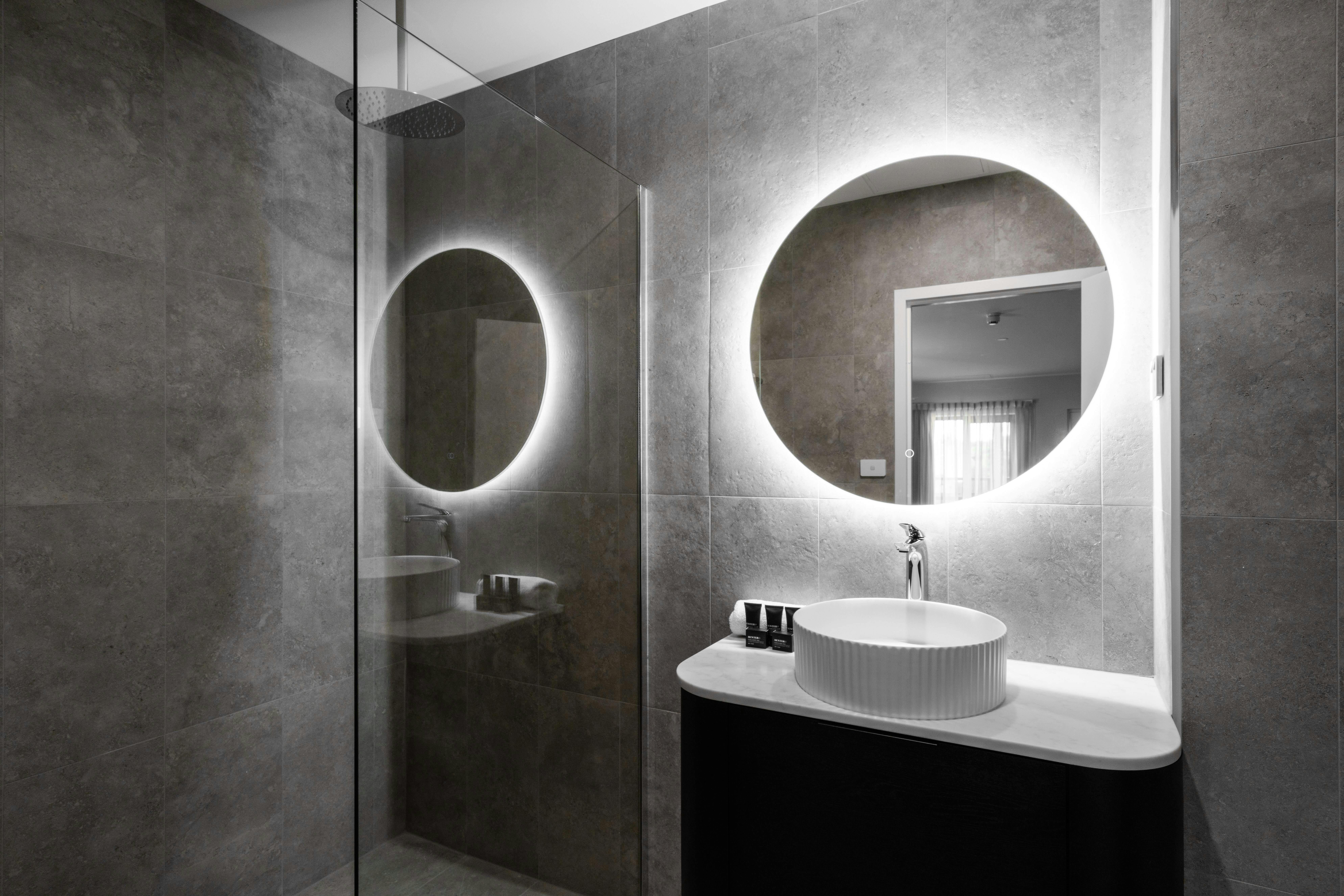 Ensuite with walk in rain shower and Hunter LAB amenities.