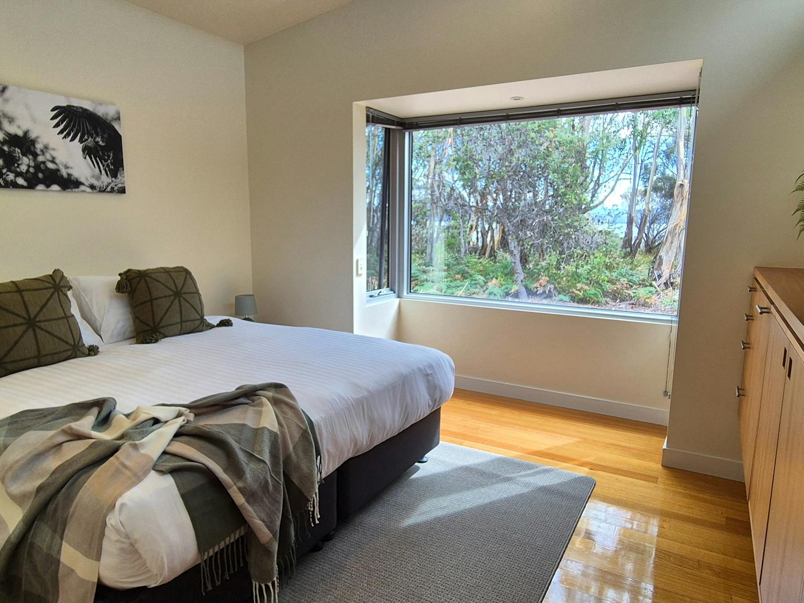 King bedroom with ensuite and views