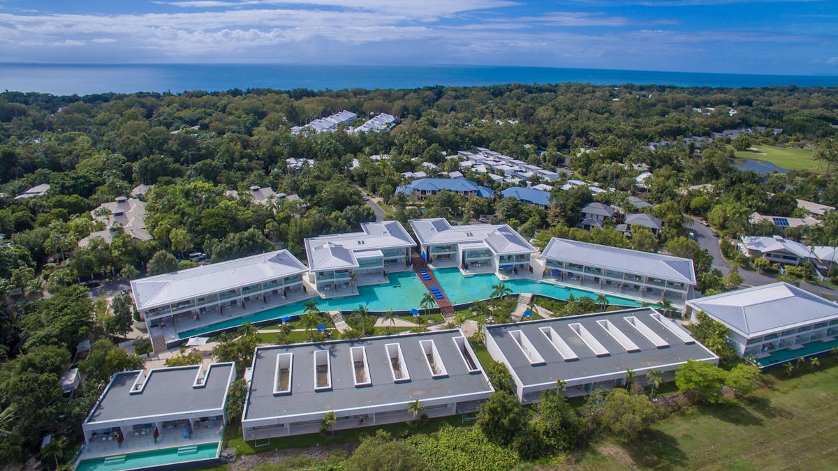 Pool Resort Aerial Shot
