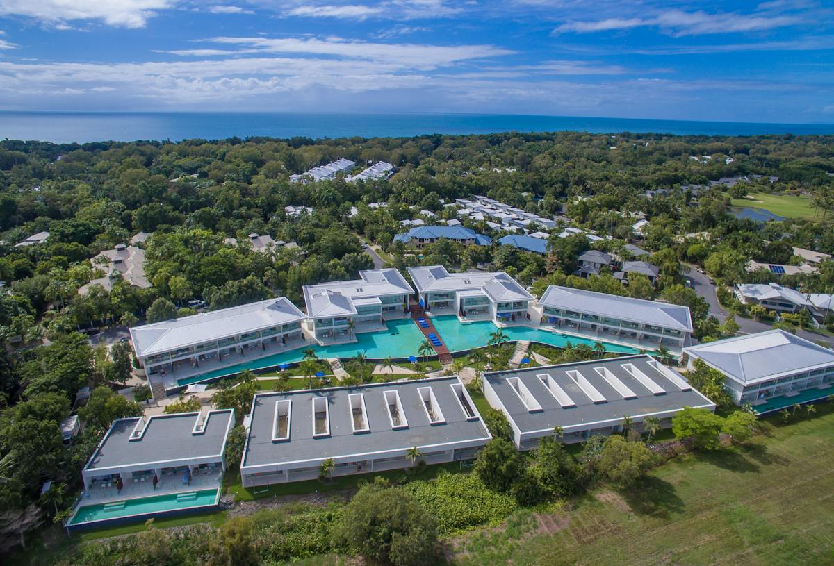 Pool Resort Aerial Shot