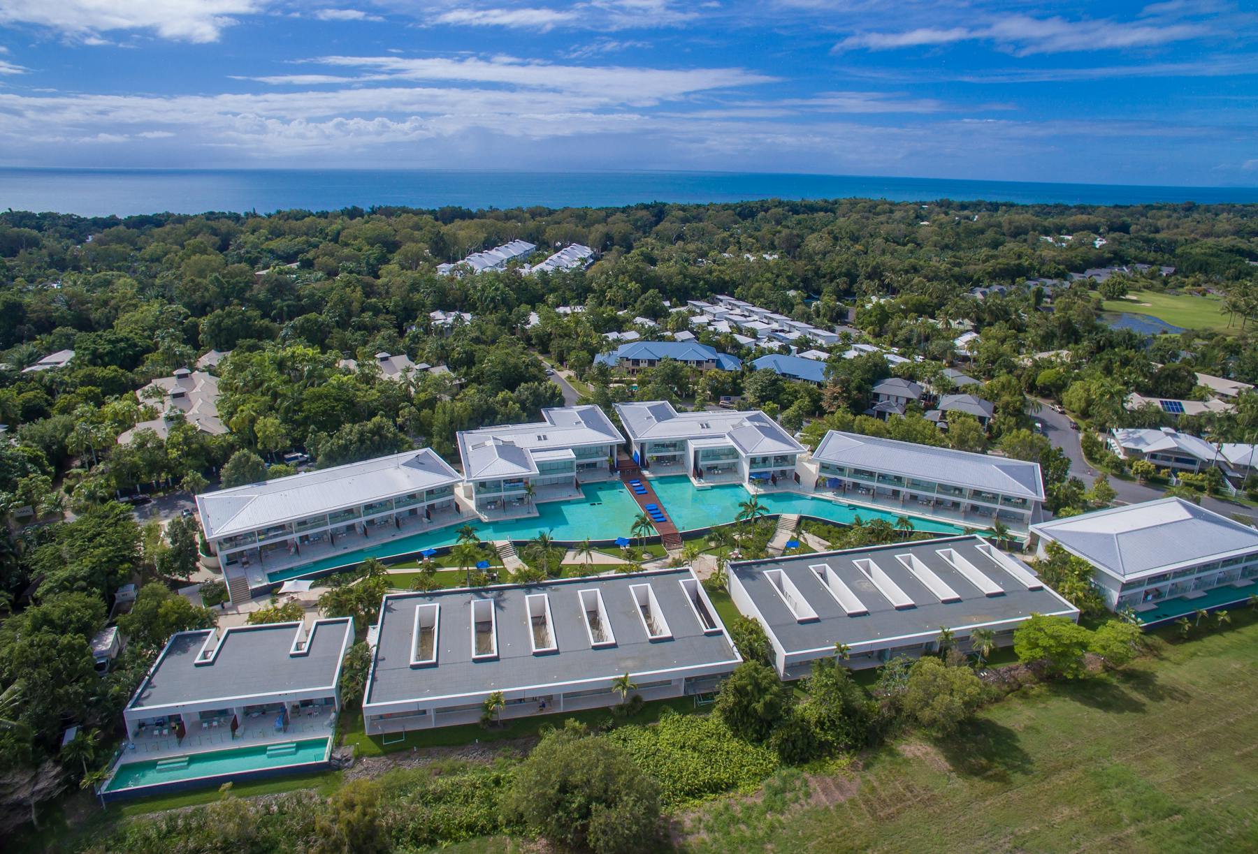 Pool Resort Aerial Shot