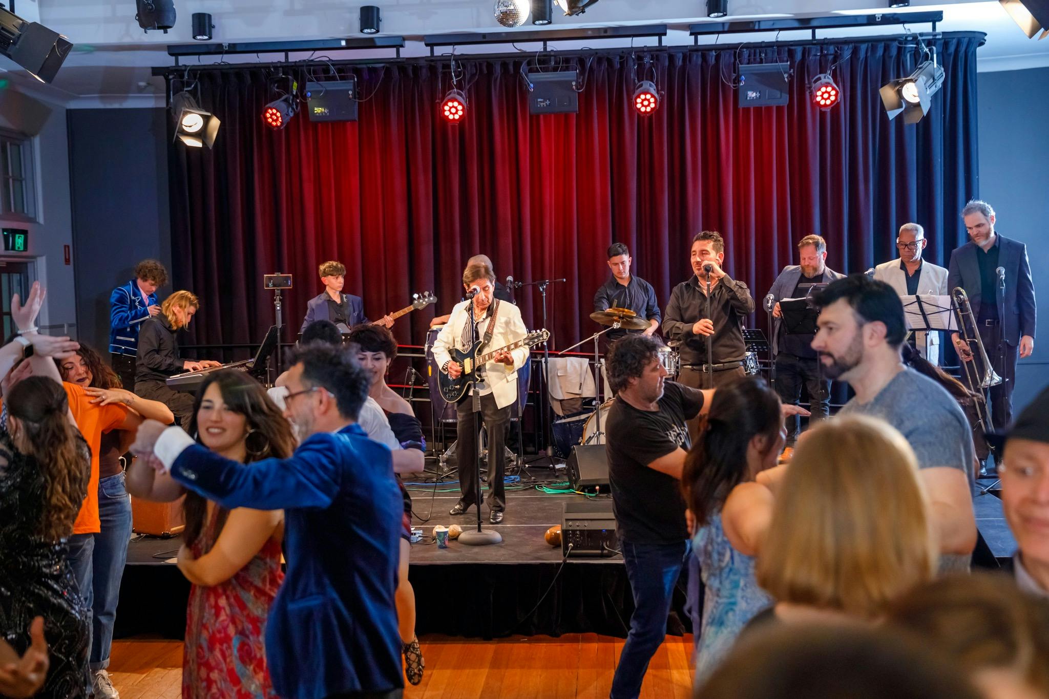 Local Latin band Mi Tierra at Salsa on Saturday With dancers in the foreground