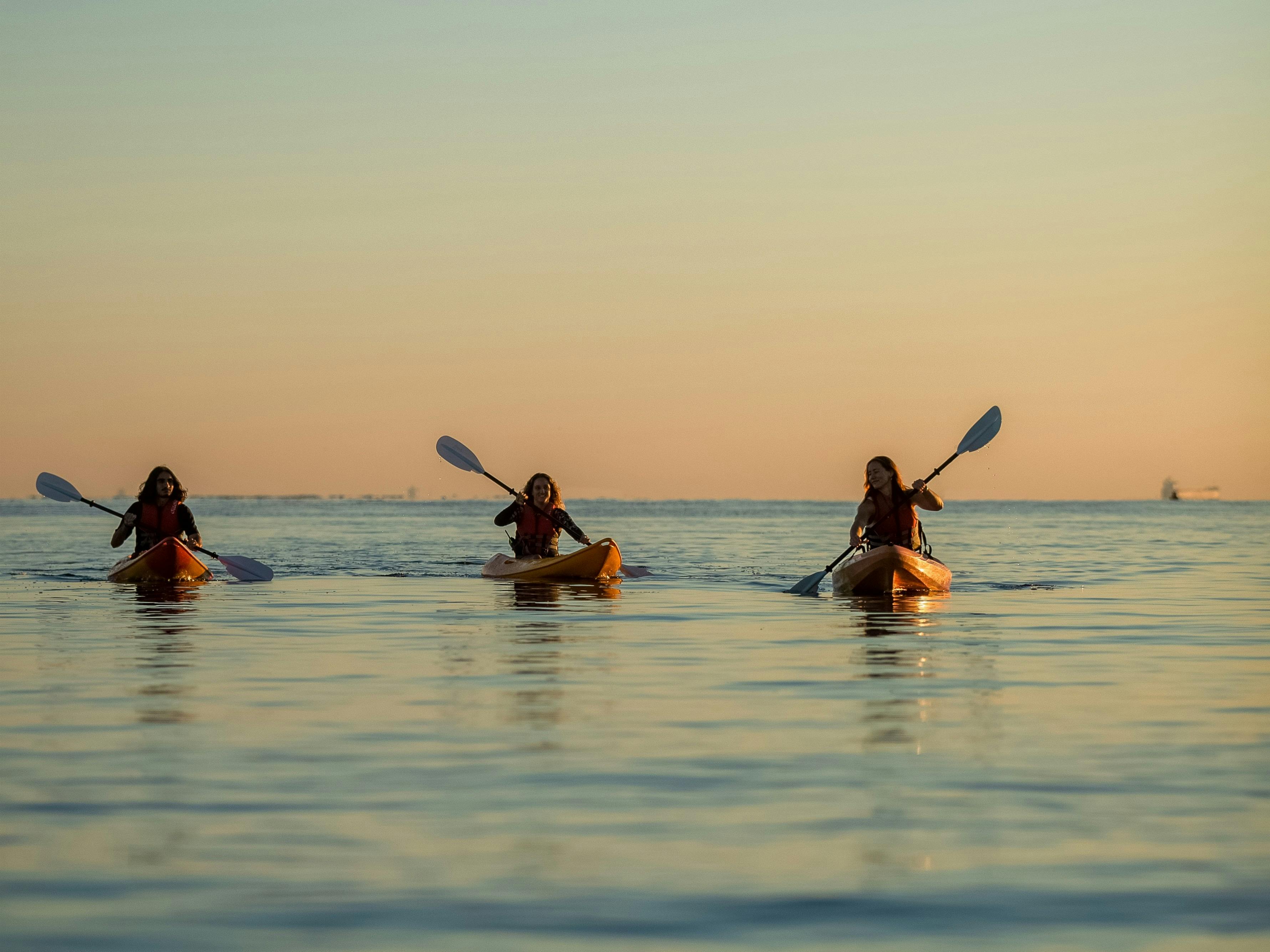 kayaking at sunrise Salts Bay