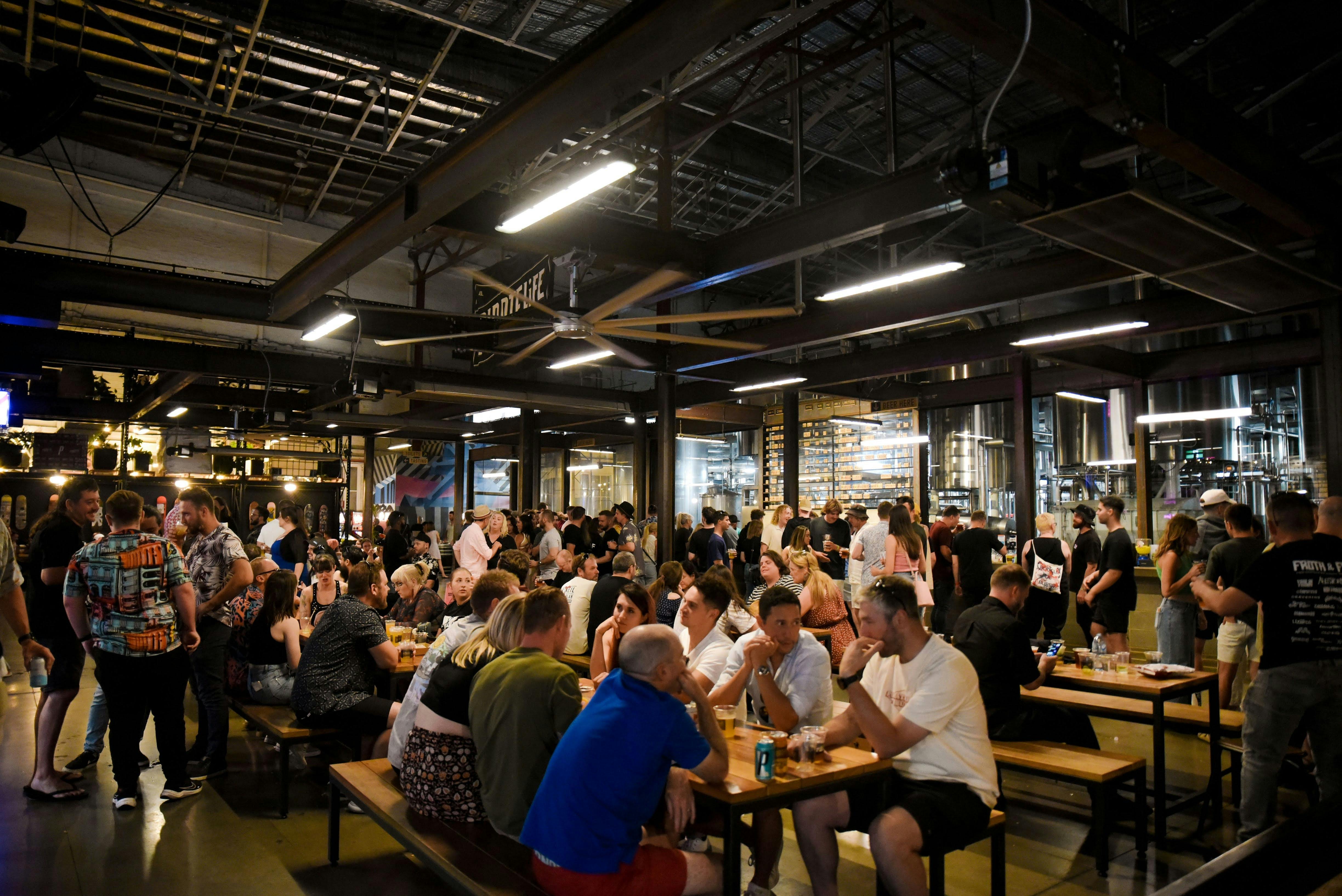 Nighttime in the brewery