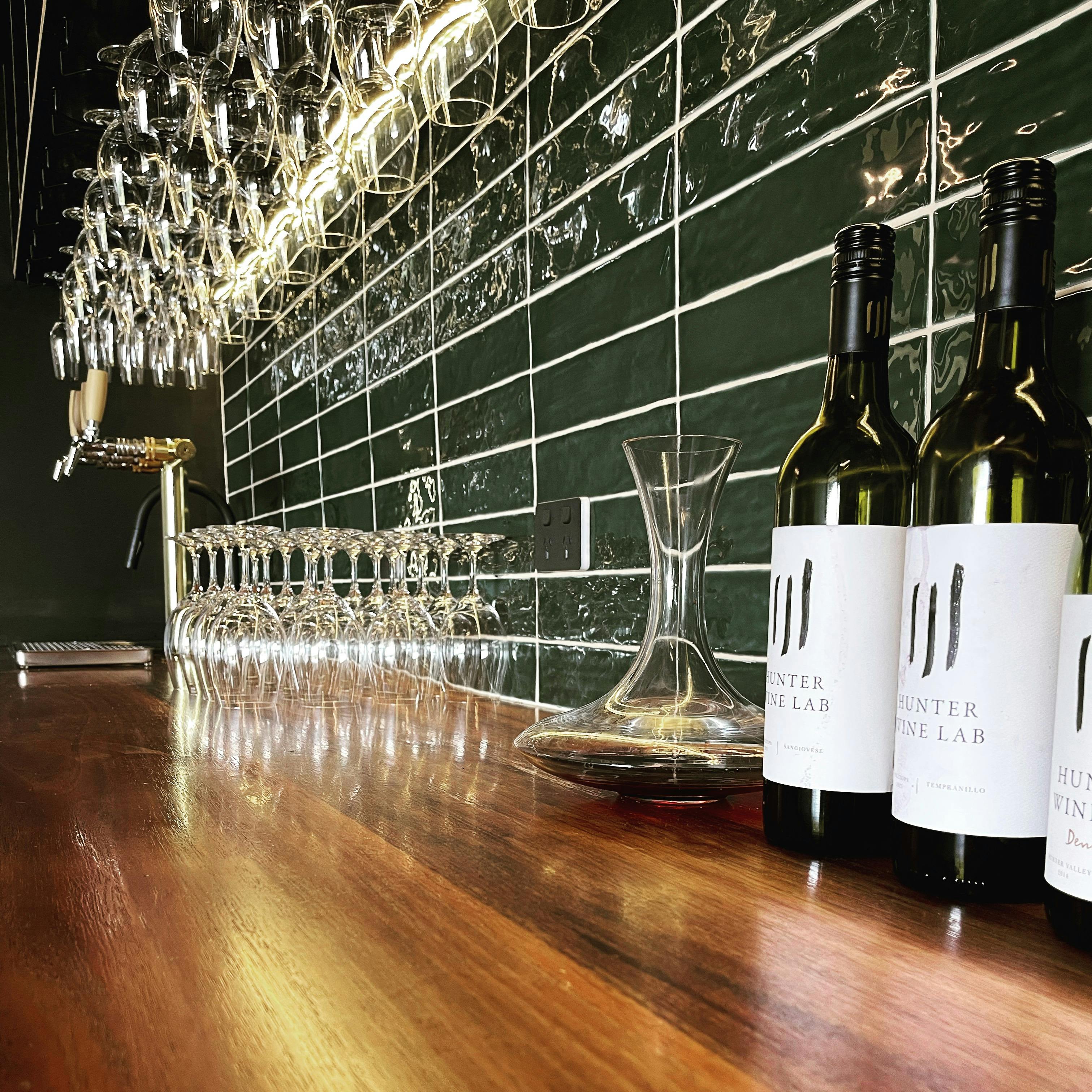 Tasting bar at Hunter Wine Lab