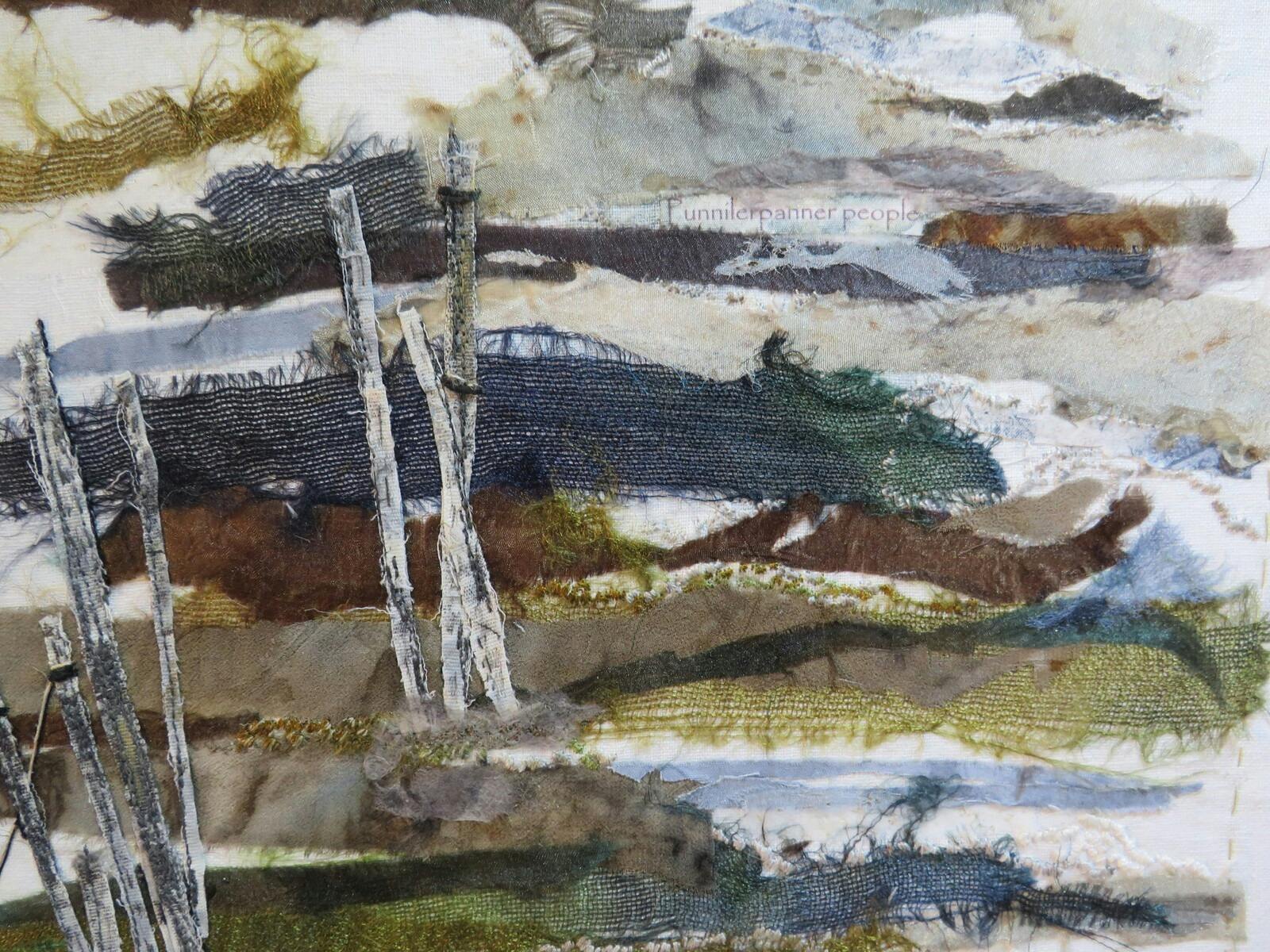 A close up detail of Panatana Rivulet by Janet Rayner