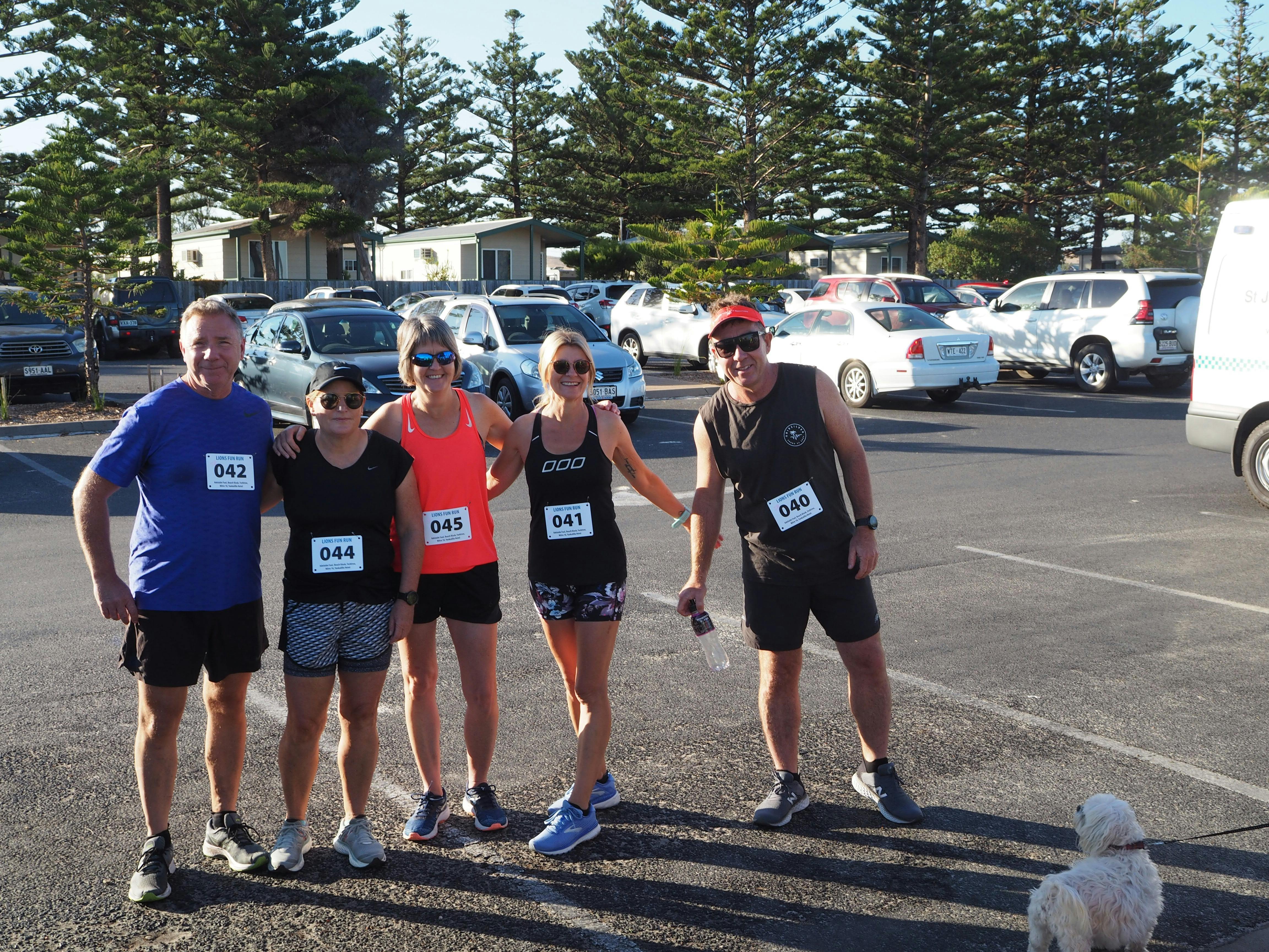 Runners getting ready to complete the Normy Fun Run