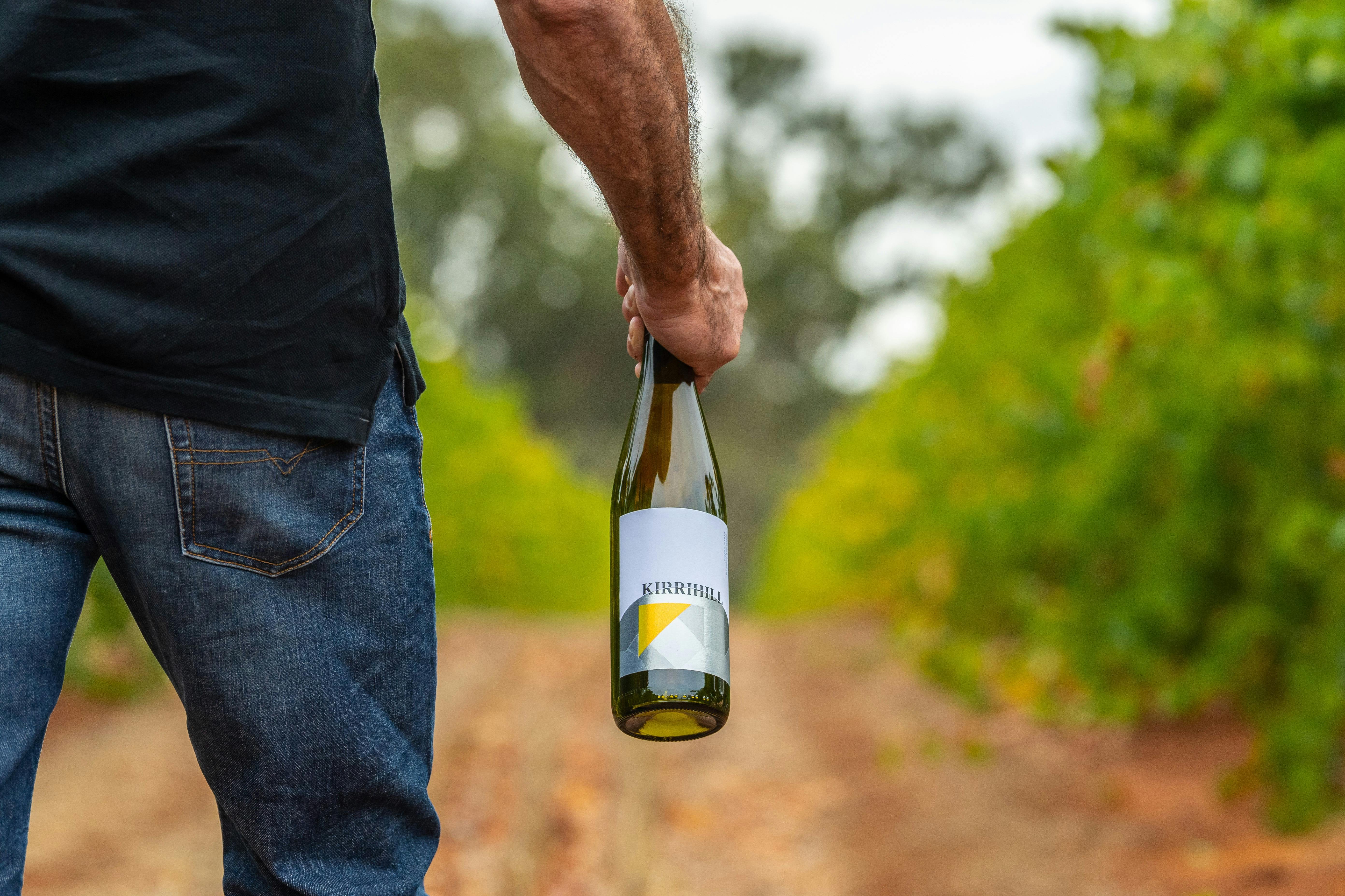 Slate Creek Vineyard and bottle of Regional Riesling