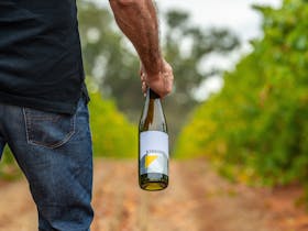 Slate Creek Vineyard and bottle of Regional Riesling