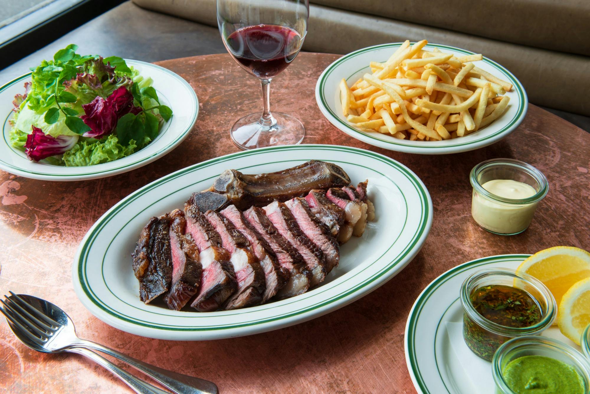 Dry-aged rib eye to share