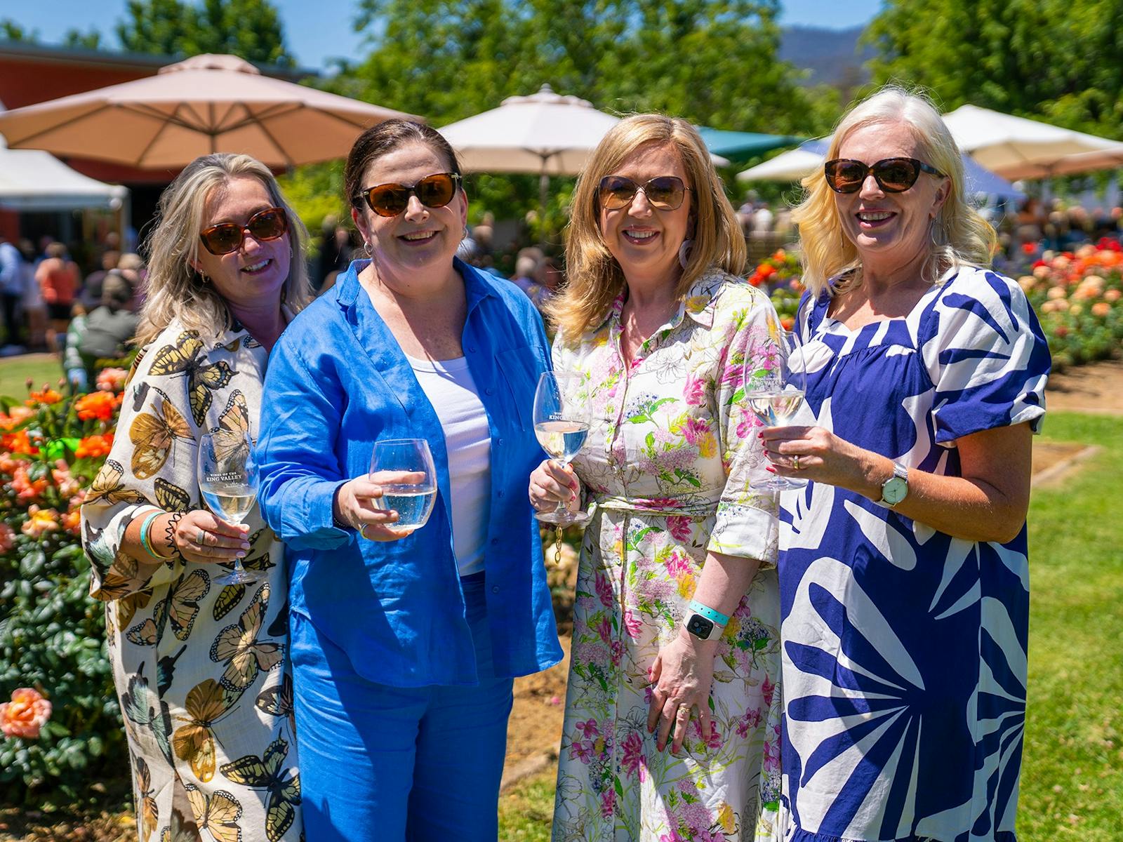 group of ladies enjoing Prosecco and La Dolce Vita Festival at Pizzini