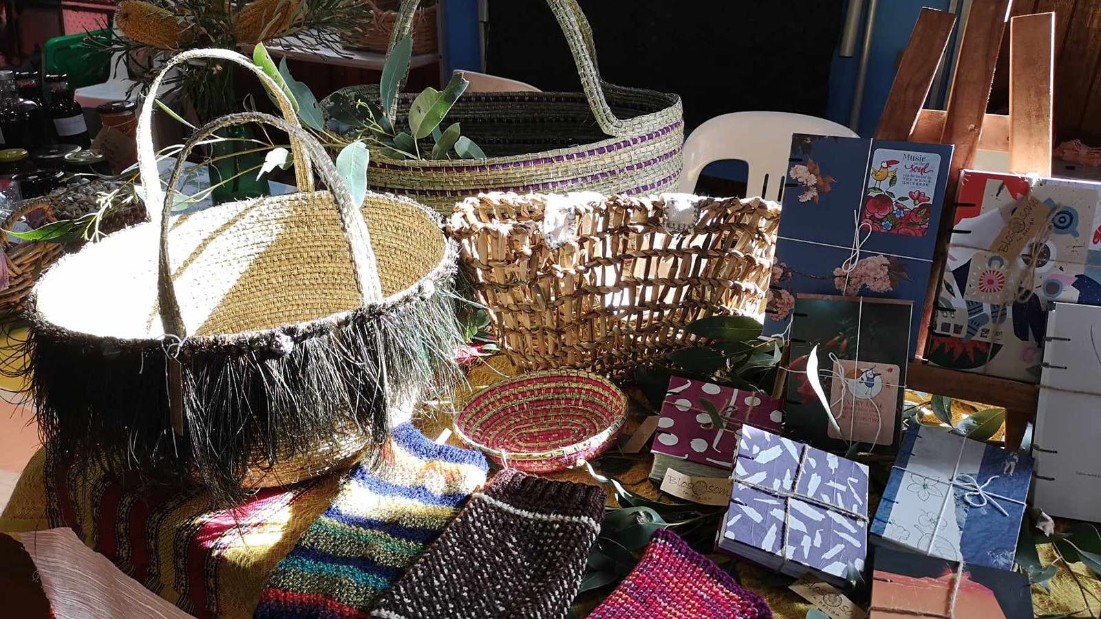 Zanja Blossom's gorgeous woven baskets and handmade books