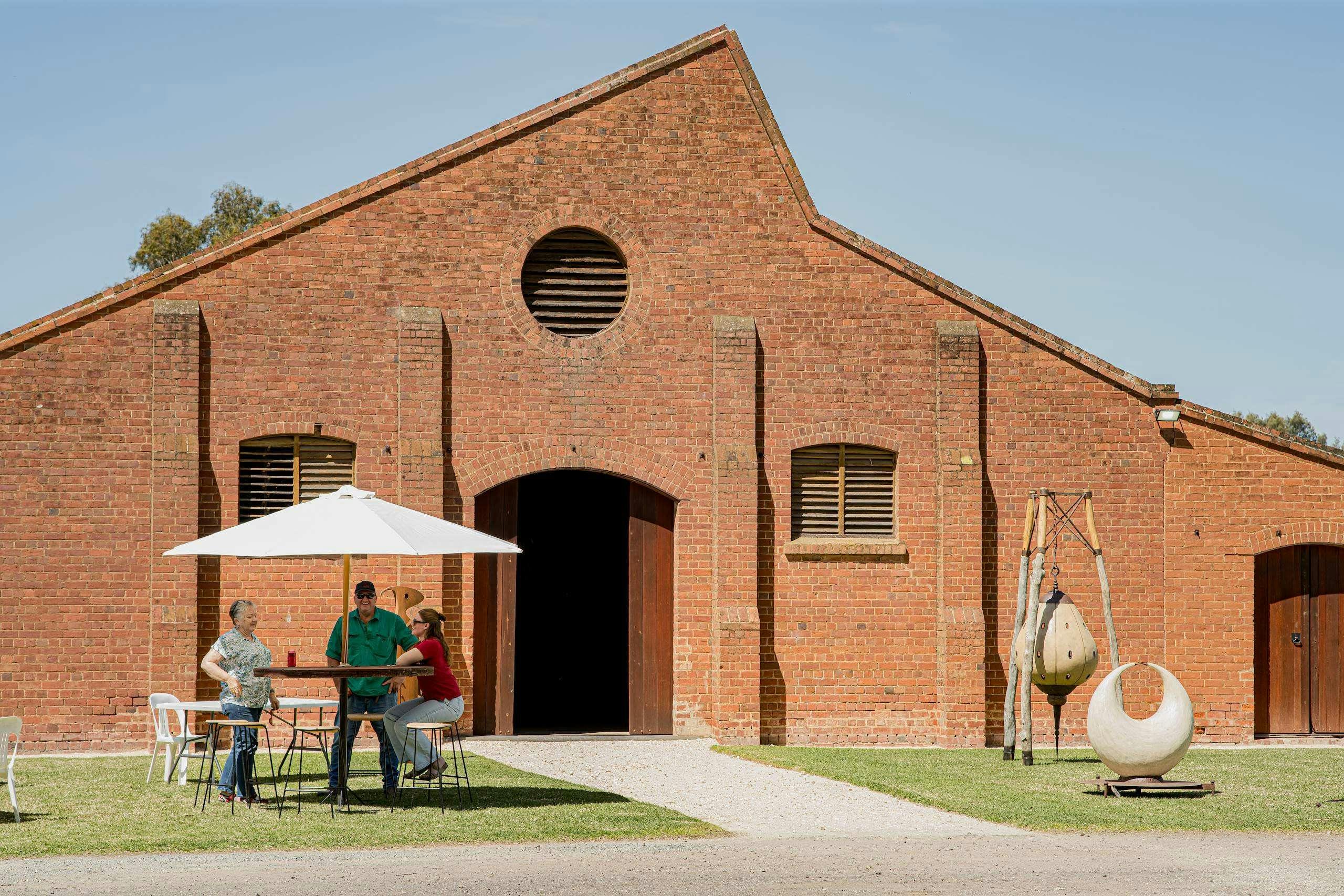 Red Brick historic woolshed from the exterior