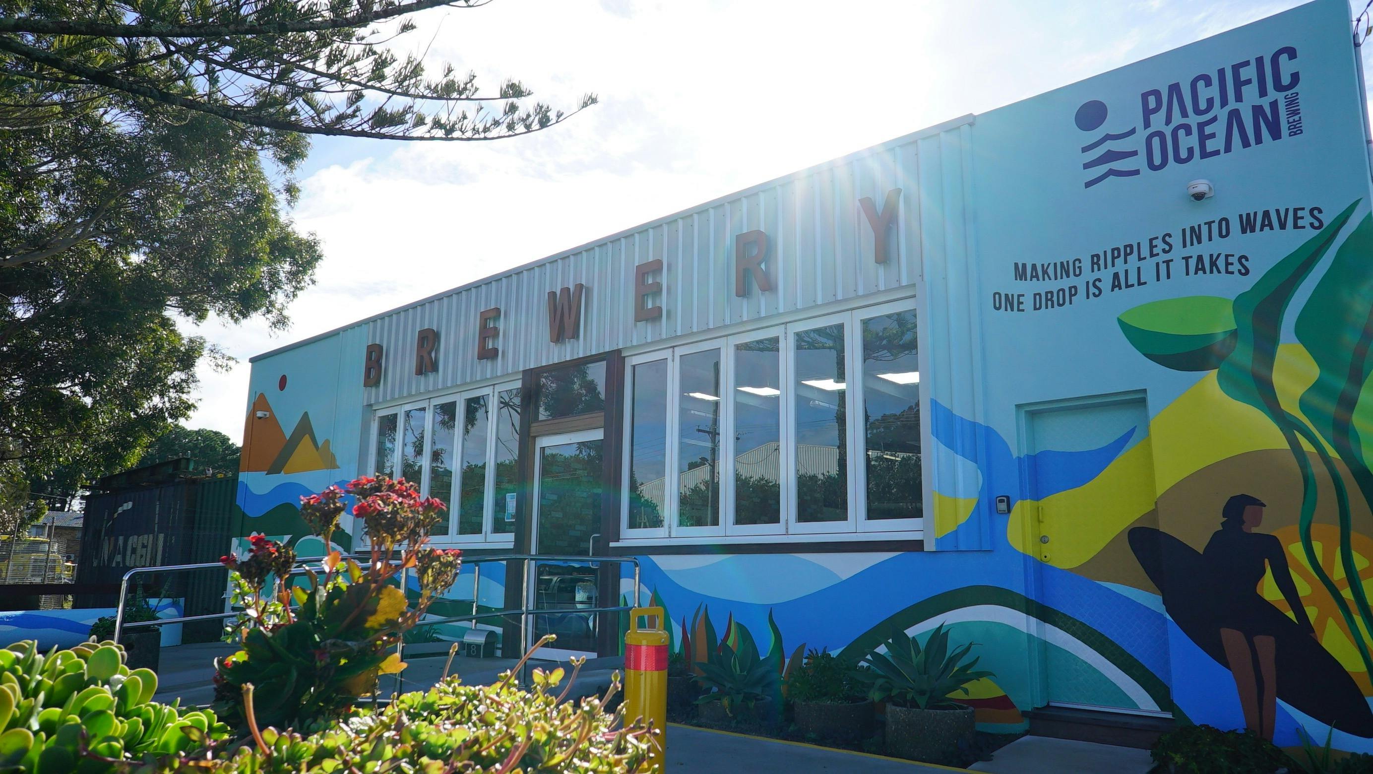 Front shot of brewery with wheel chair access