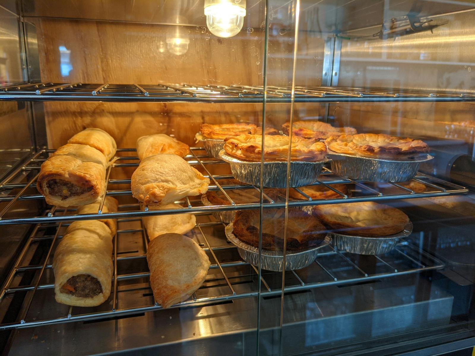 Pies and Pastries in pie warmer at King Island Brewhouse