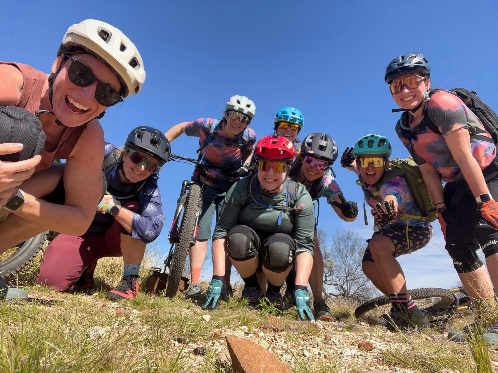 Shred the Desert women loving the mountain biking.