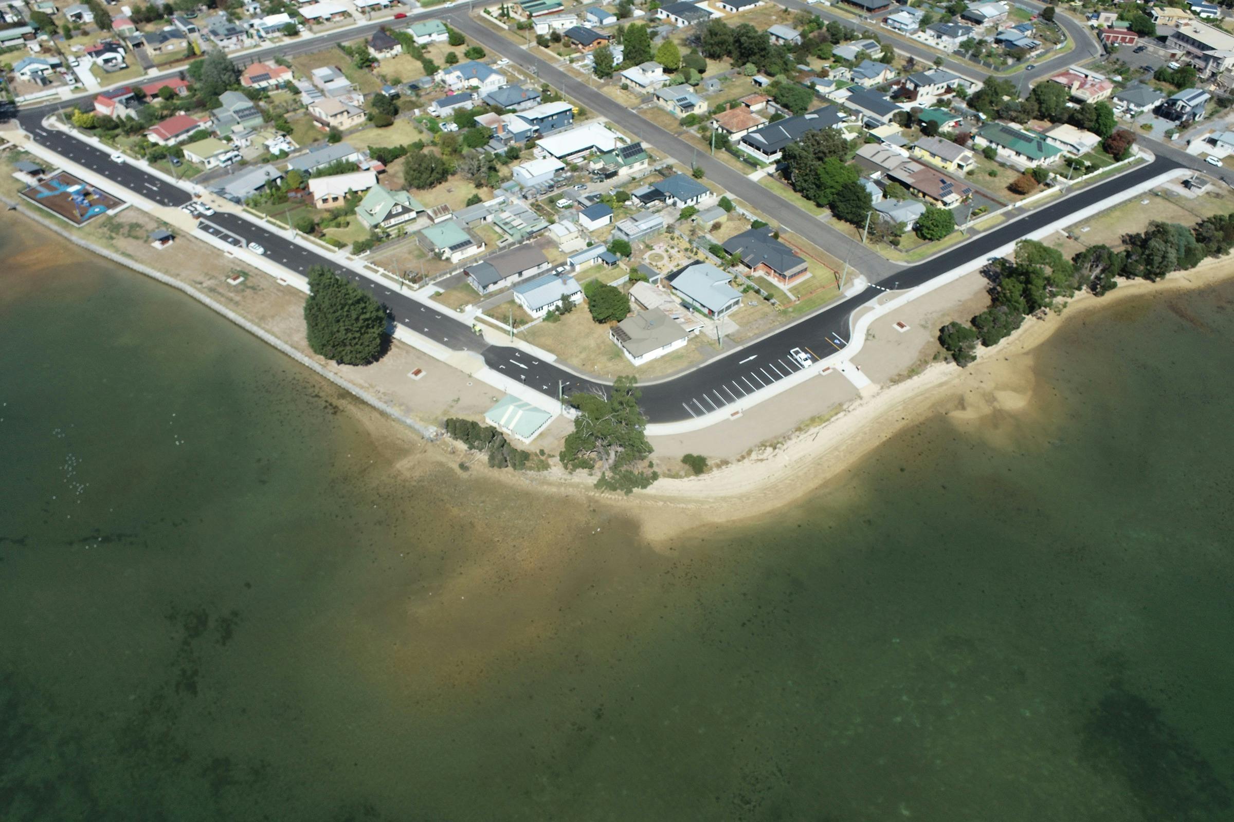 aerial view of foreshore