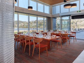 Restaurant dining room tables and chairs large windows