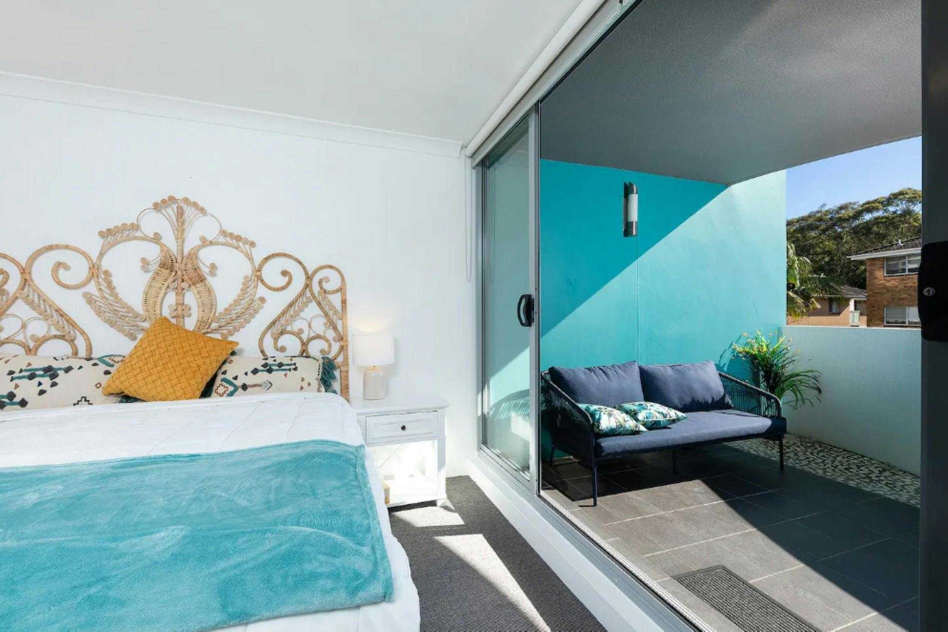 Master bedroom with King bed, private balcony