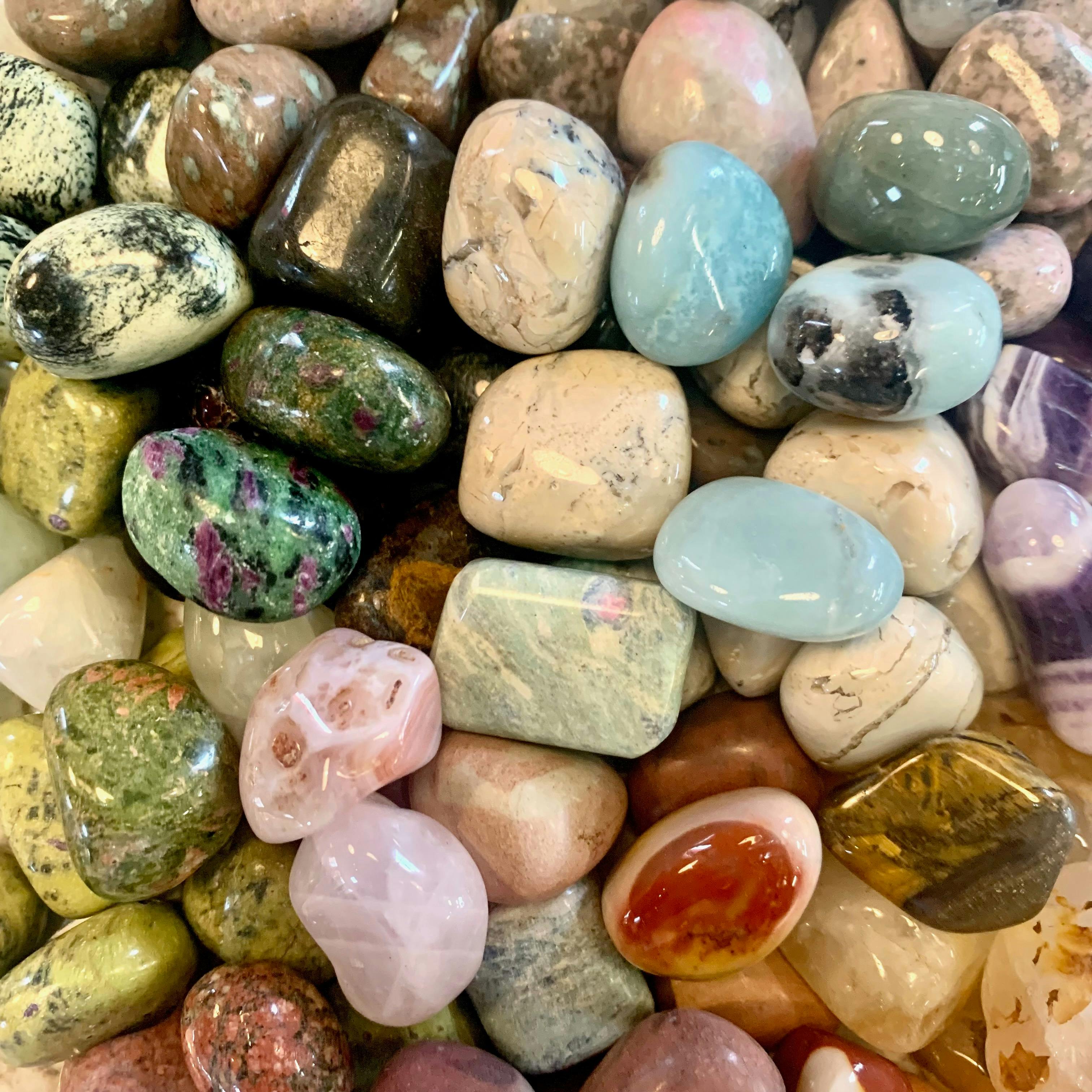 A colourful array of tumble stones for all