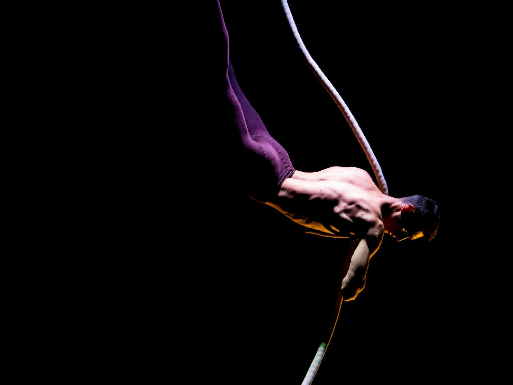 Grover Lancaster-Cole performing a rope act in Borderville 2017