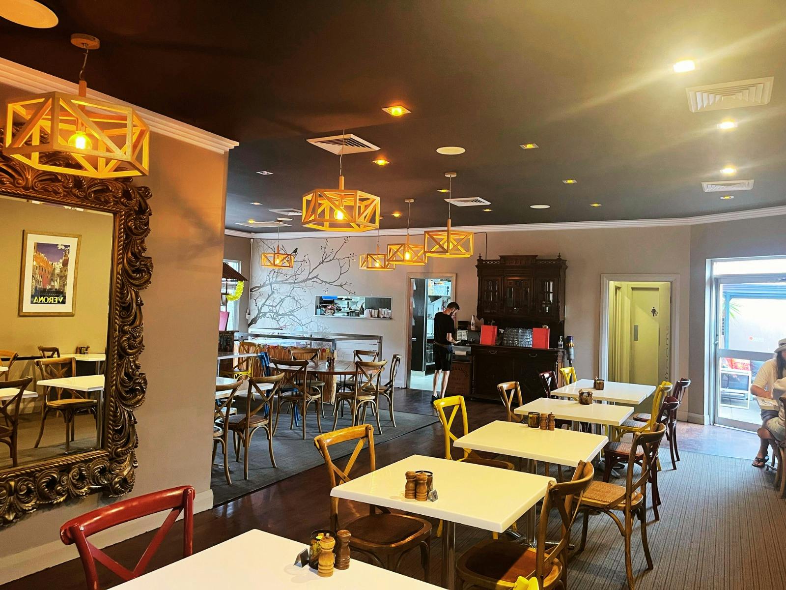 Bellas cafe Parkes indoor dining area