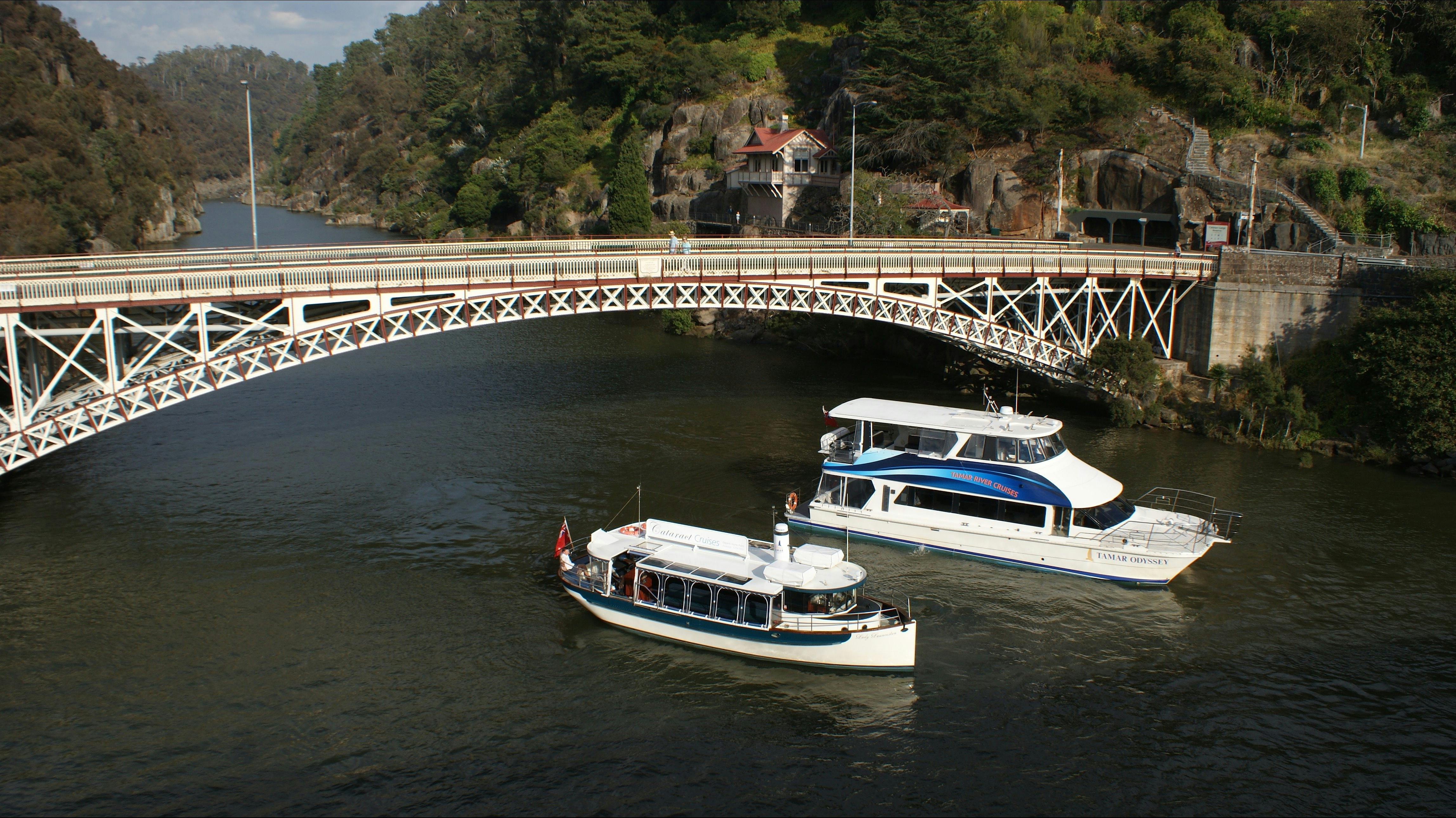 Lady Launceston and Tamar Odyssey just passing under Kings Bridge