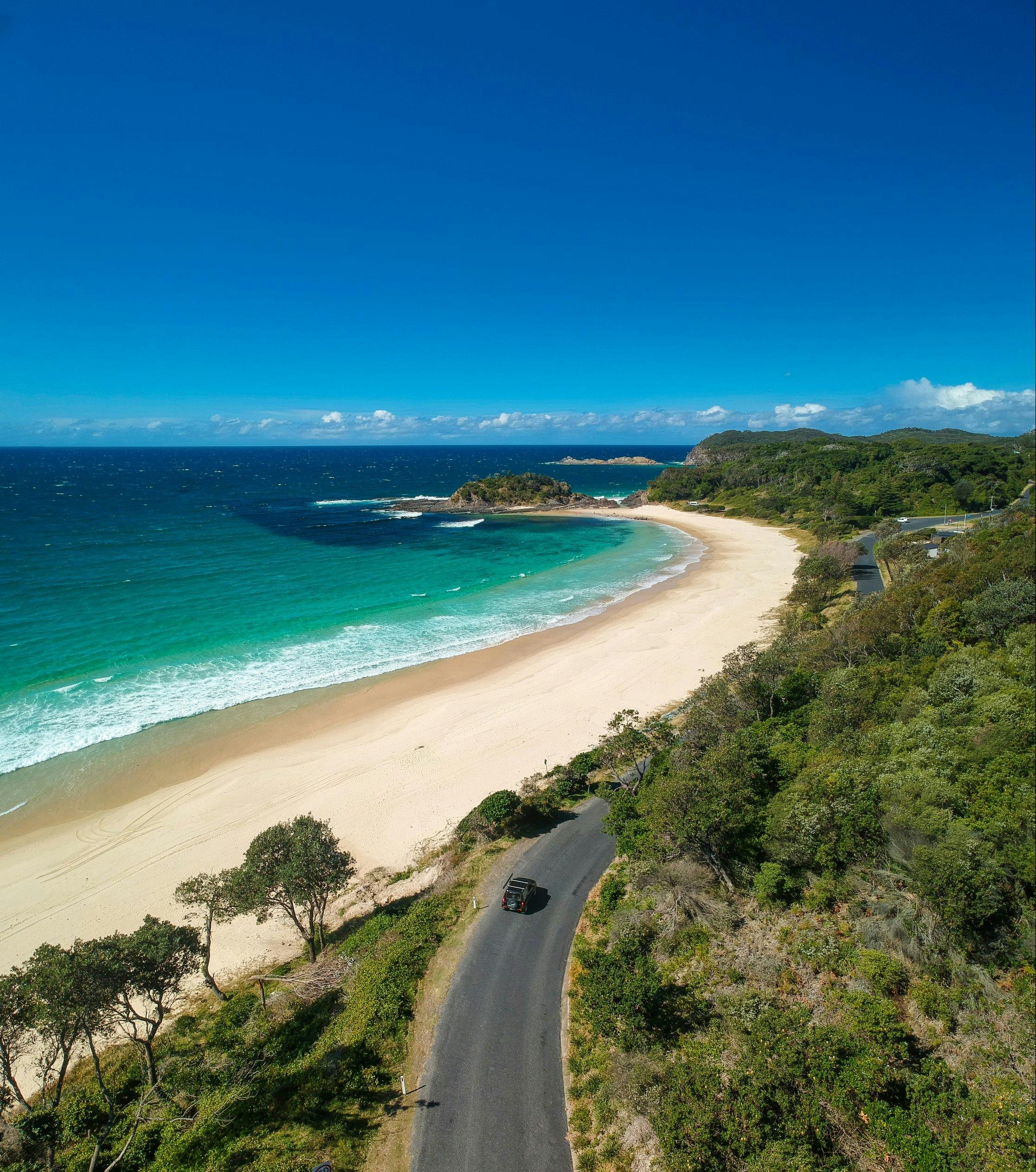 Number One Beach ar Seal Rocks