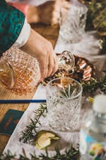 pouring whisky from decanter