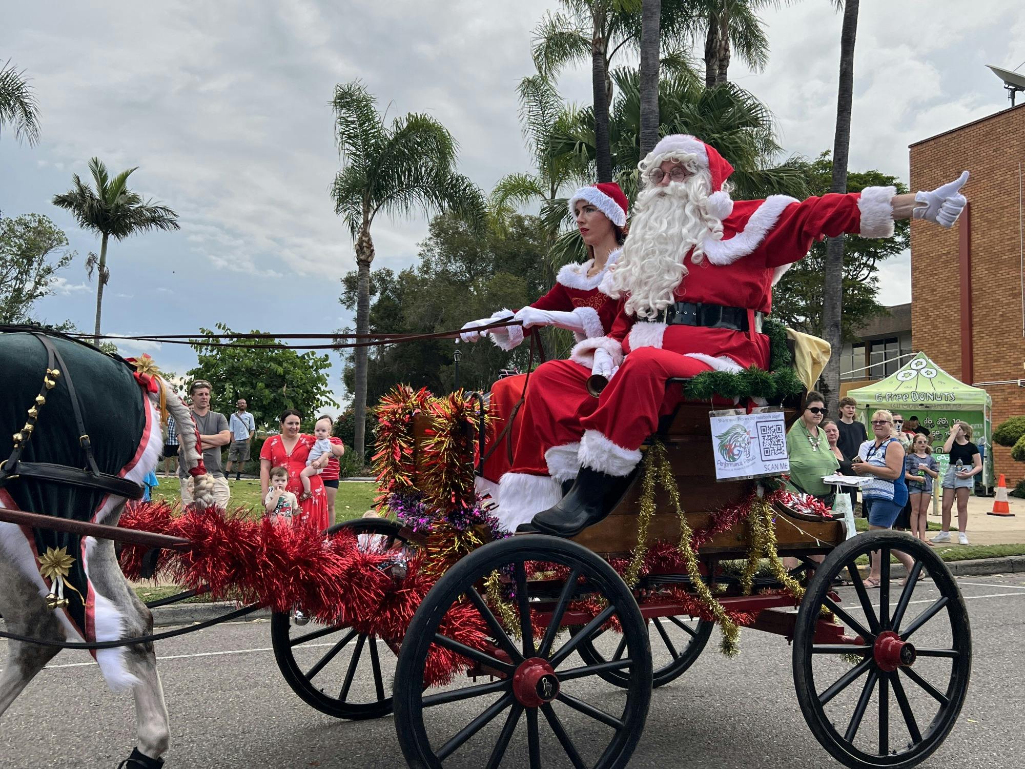 Santa on carriage
