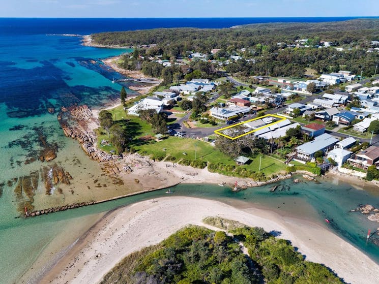 Aerial view of Currarong Village and Beecroft Peninsula