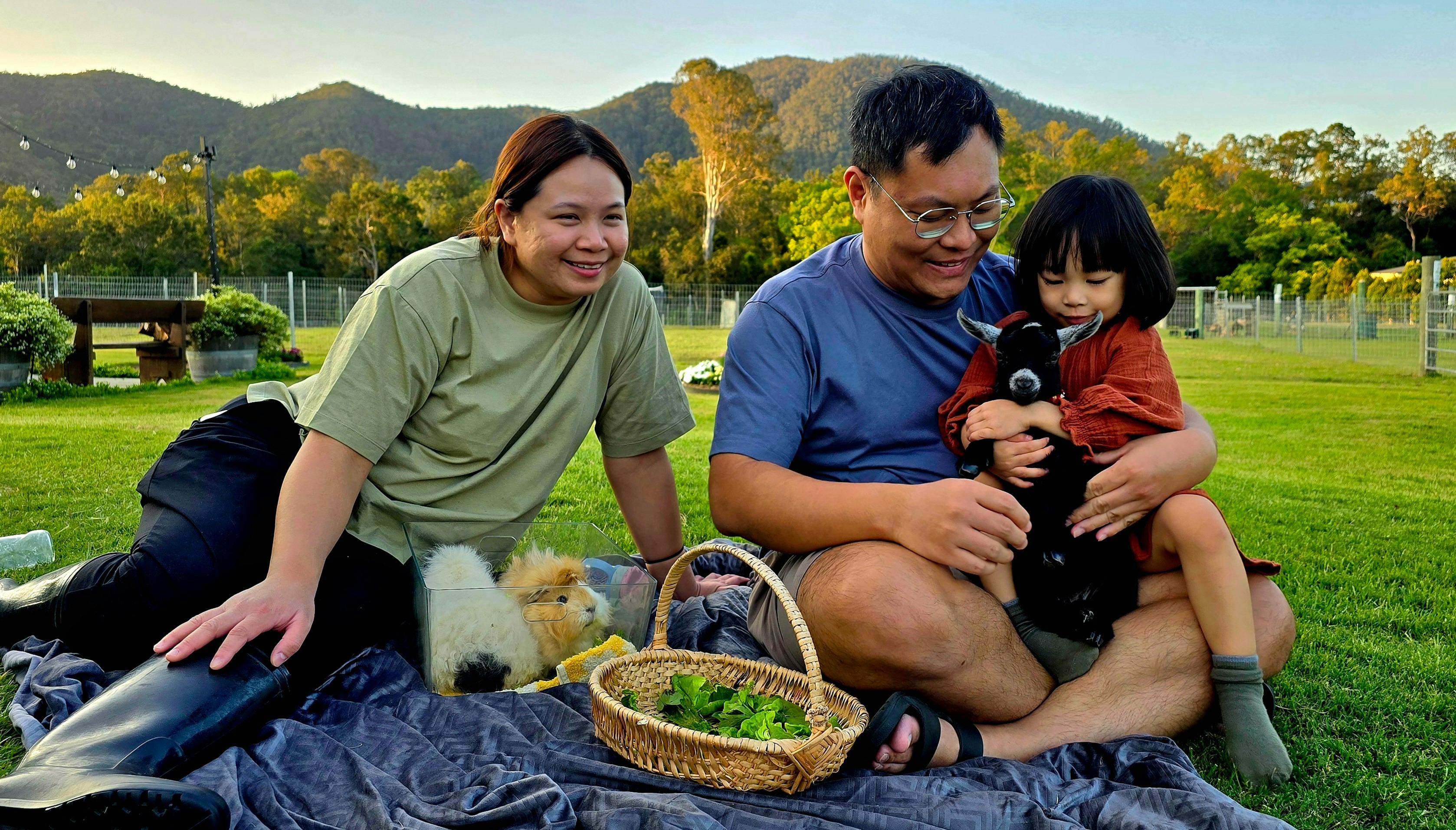 Families love hand feeding the animals at Fig Tree Farm B&B.