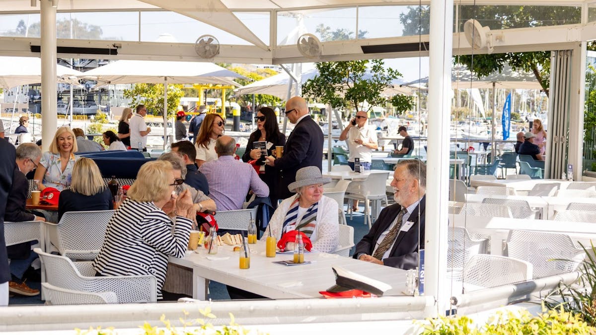 People dining in an alfresco restaurant