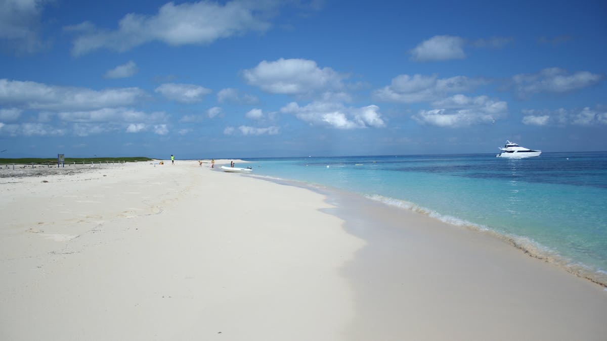 The view of Michaelmas Cay beach