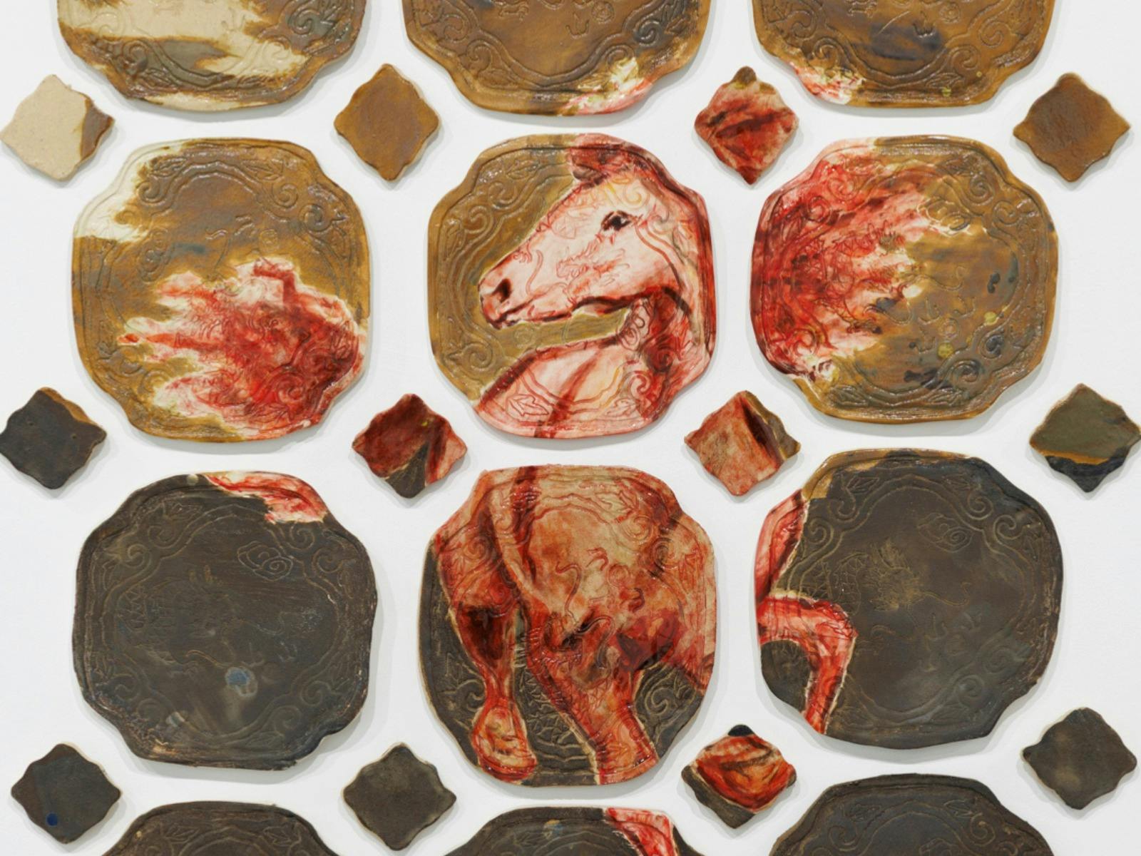 A pattern of decorative, octagonal ceramic tiles and smaller diamonds.