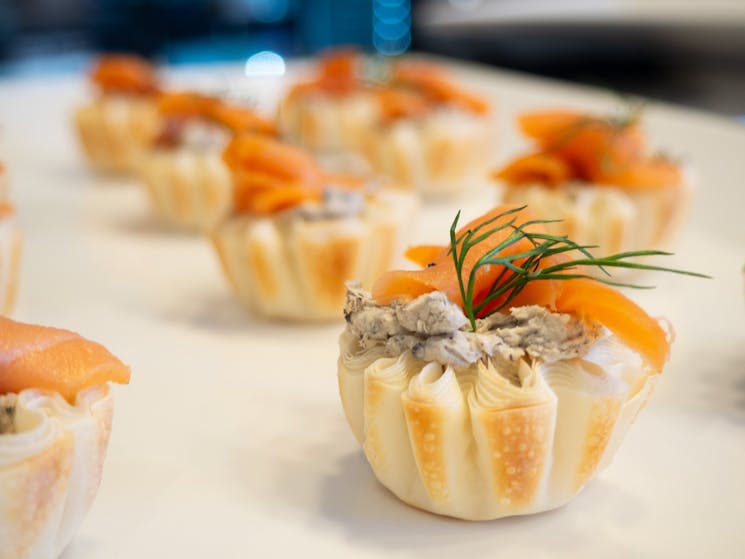 Truffle canape with smoked salmon
