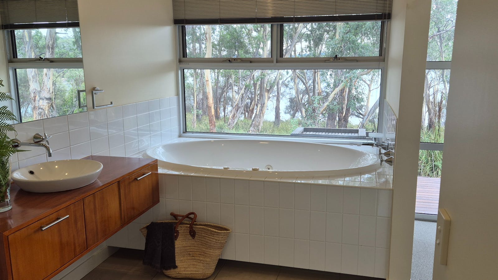 Ensuite with bath and views