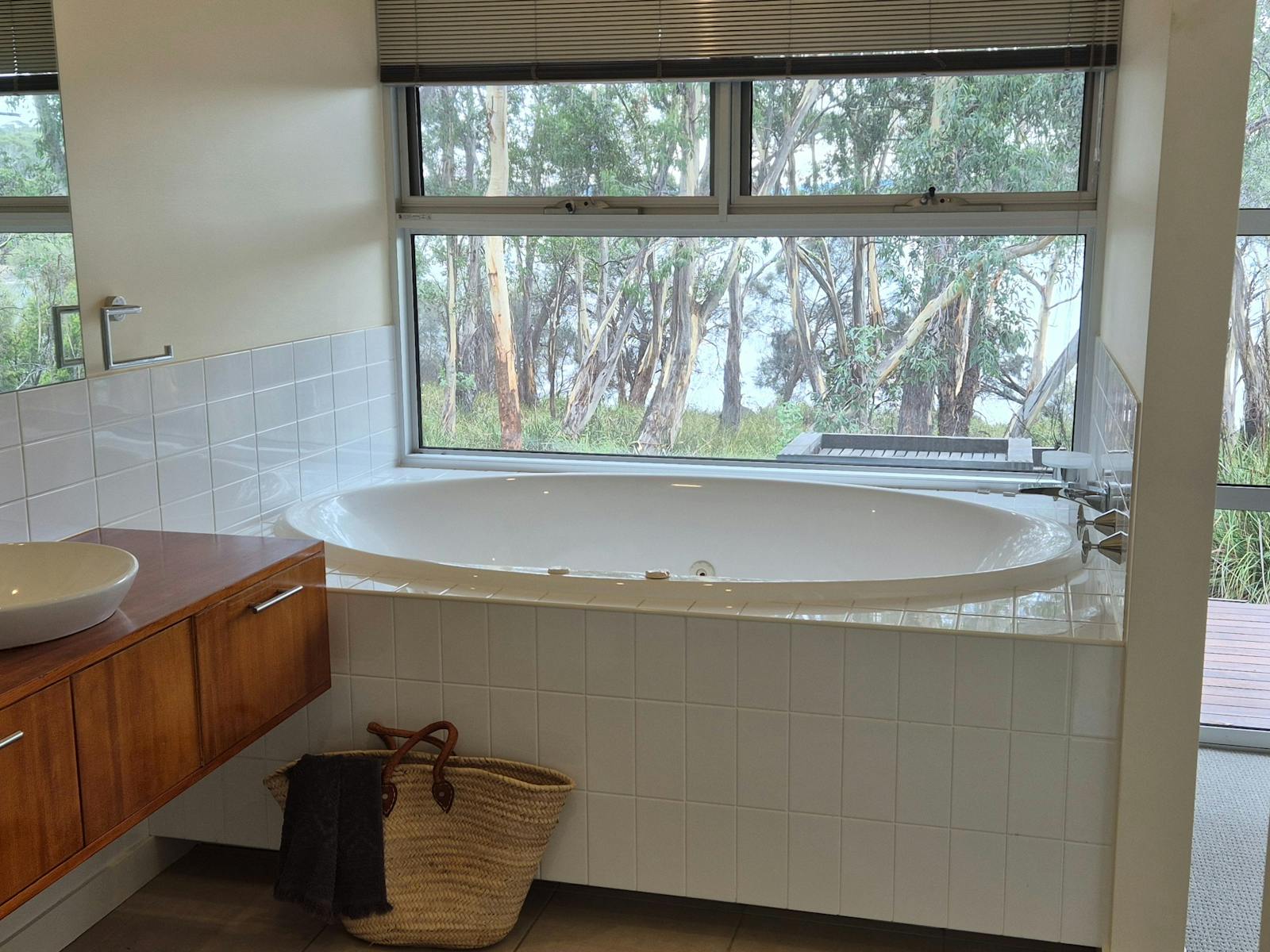 Ensuite with bath and views